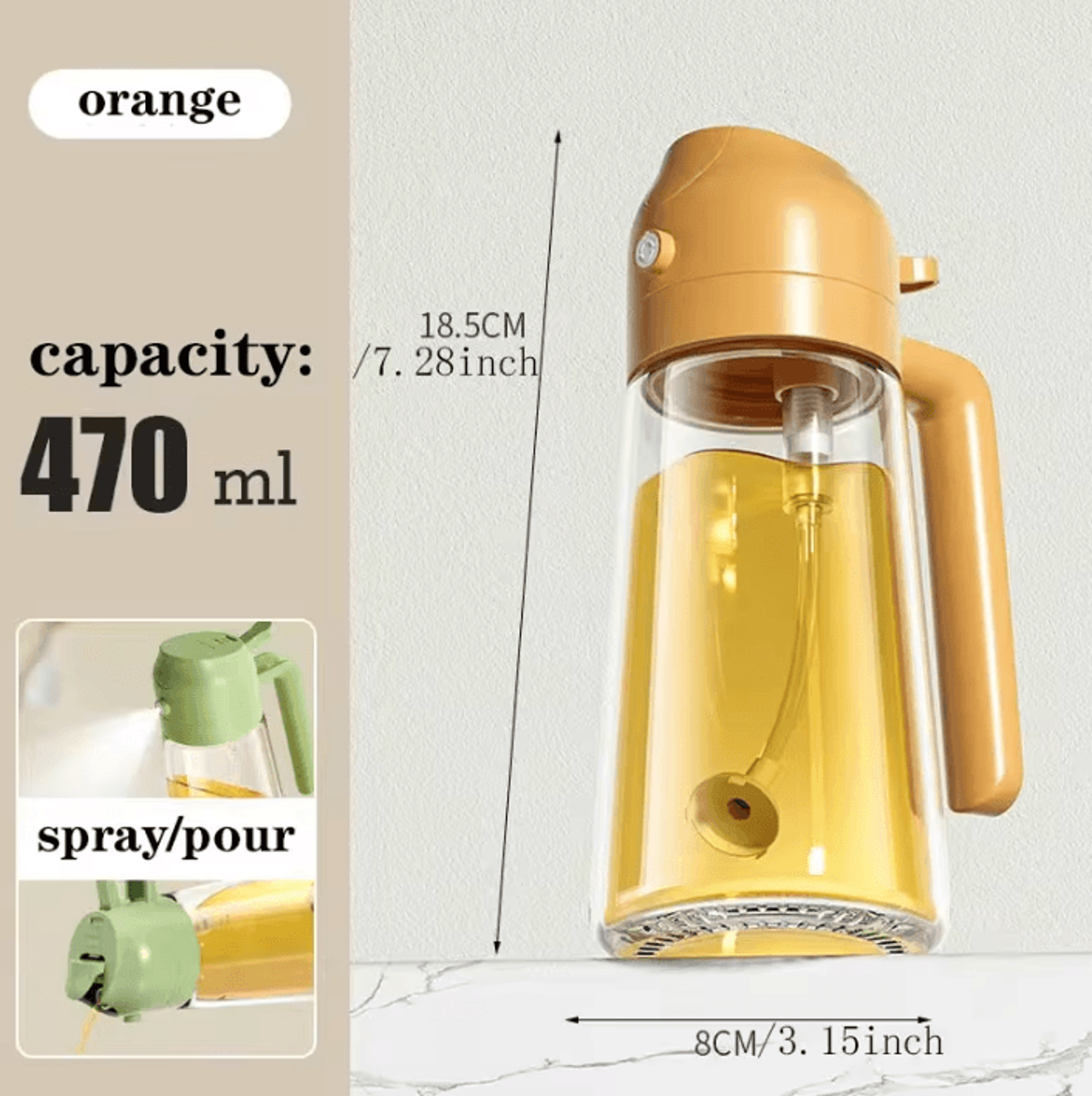 Dual Purpose Kitchen Oil Spray Bottle  Leakproof Oil Can For Cooking And Household Use 12