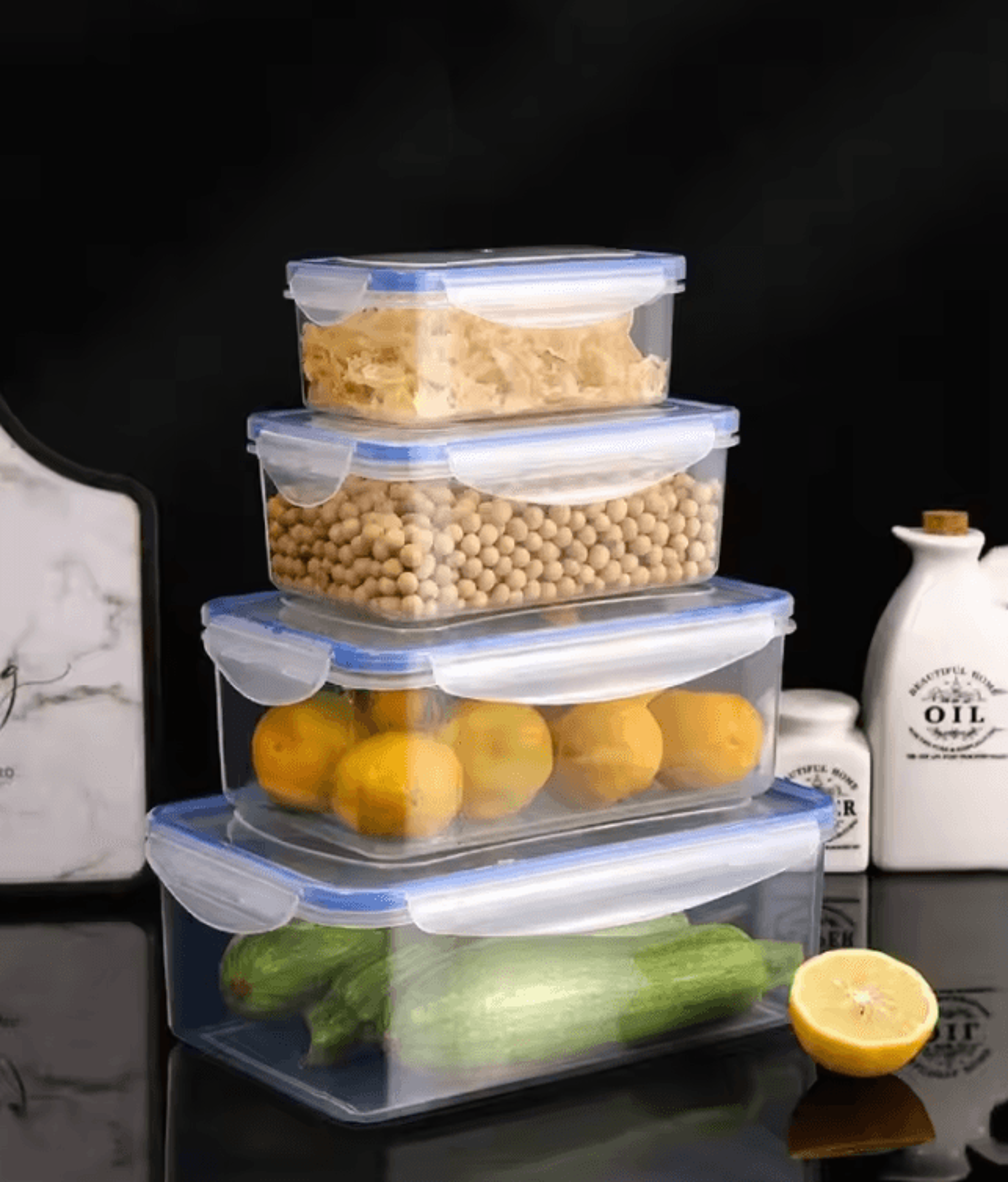 Sealed Rectangular Refrigerator Storage Box With Lid  Practical Crisper And Microwave Lunch Contain 0