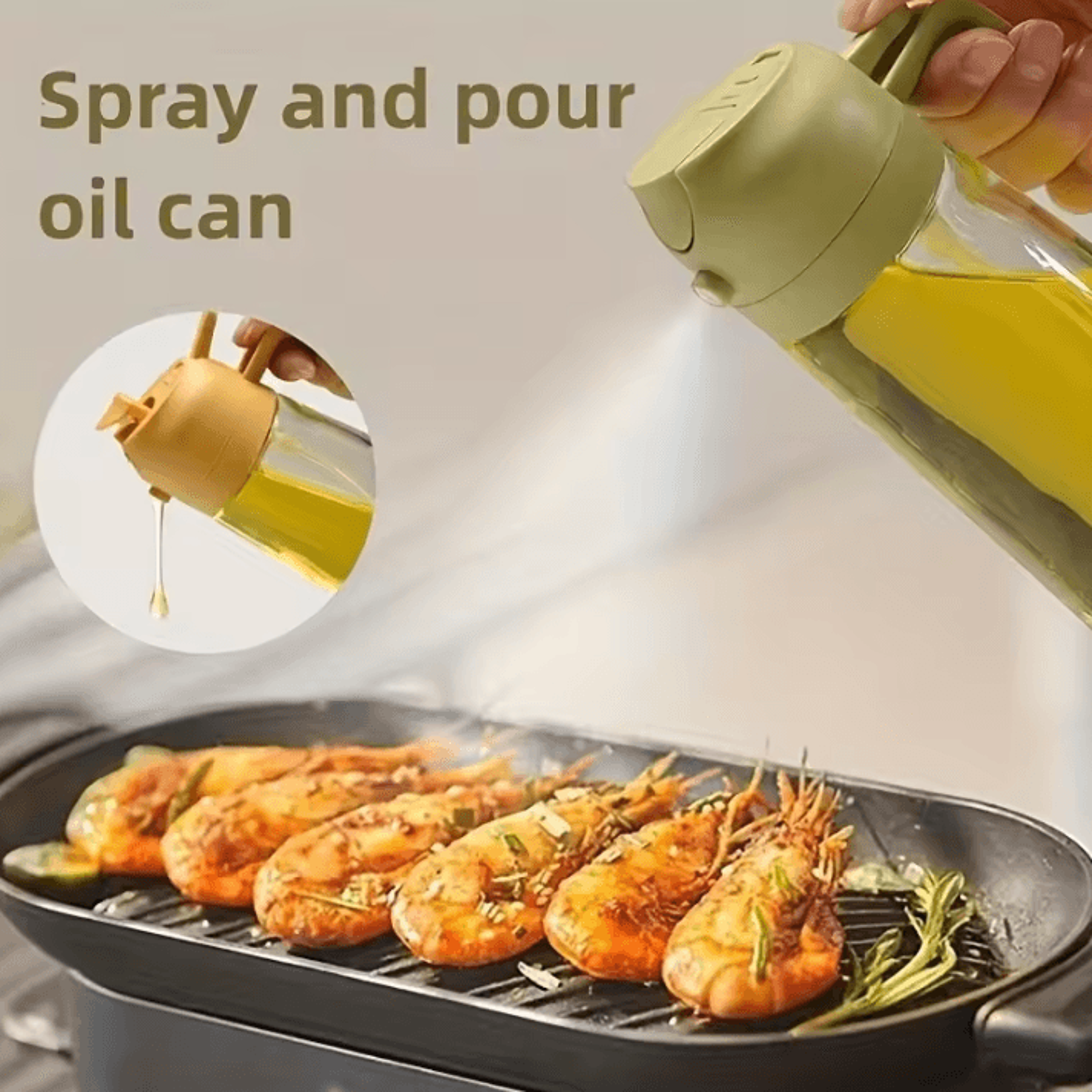 Kitchen Household Oil Spray Bottle  Dual Oil Mist Sprayer For Air Fryer And Cooking 2