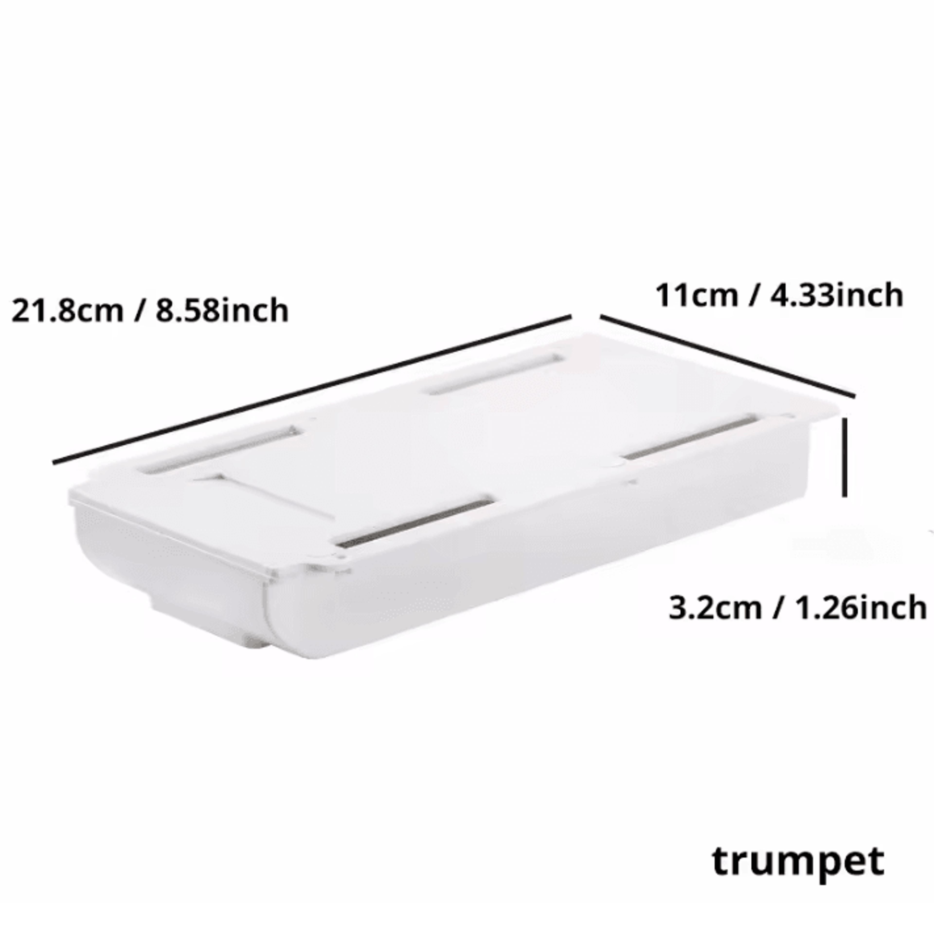 SelfAdhesive UnderDrawer Storage Box  White Hidden Drawer Organizer 5