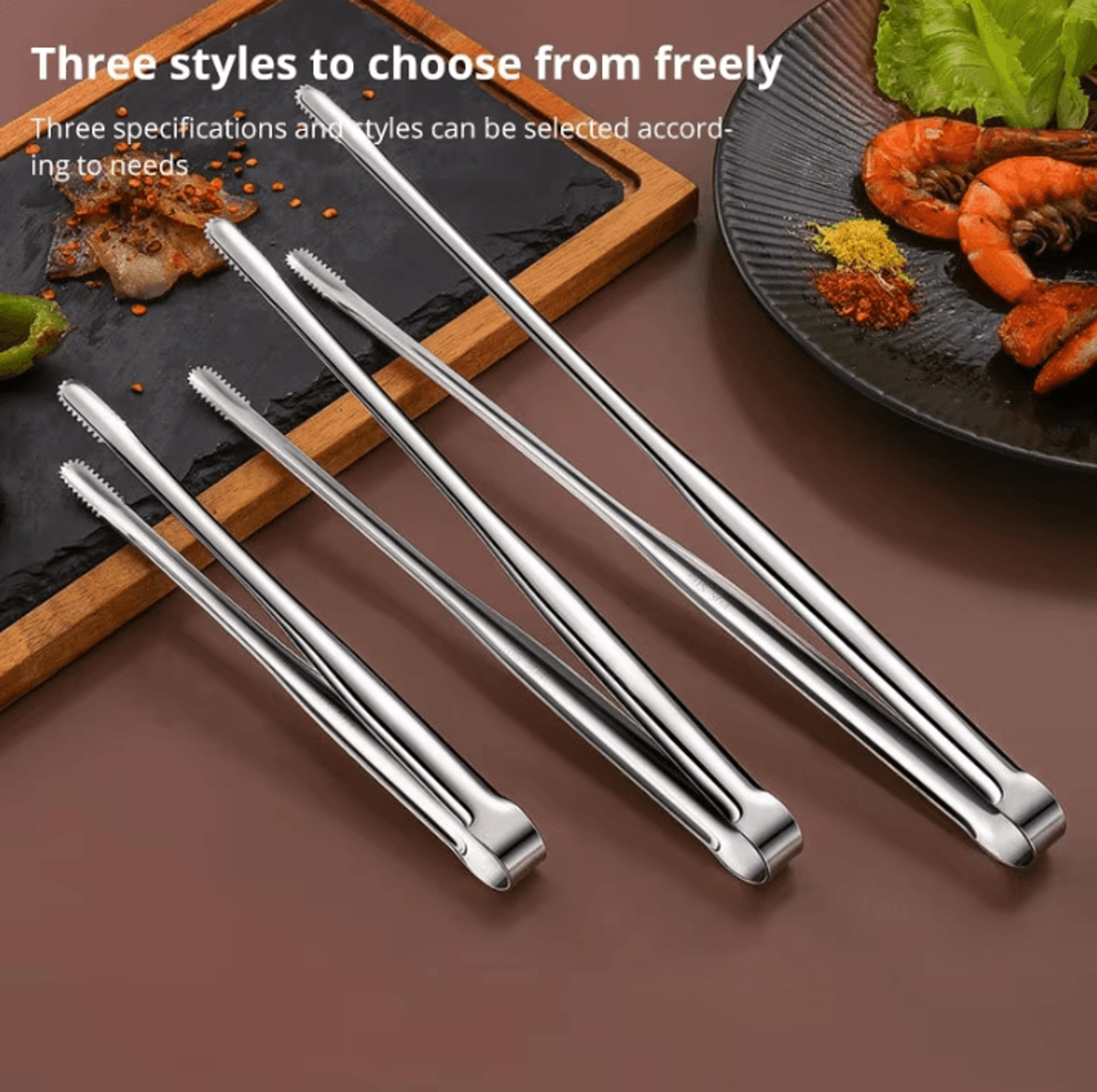 304 Stainless Steel Grill Tongs  HeavyDuty BBQ Meat Clip For Cooking  Camping 0