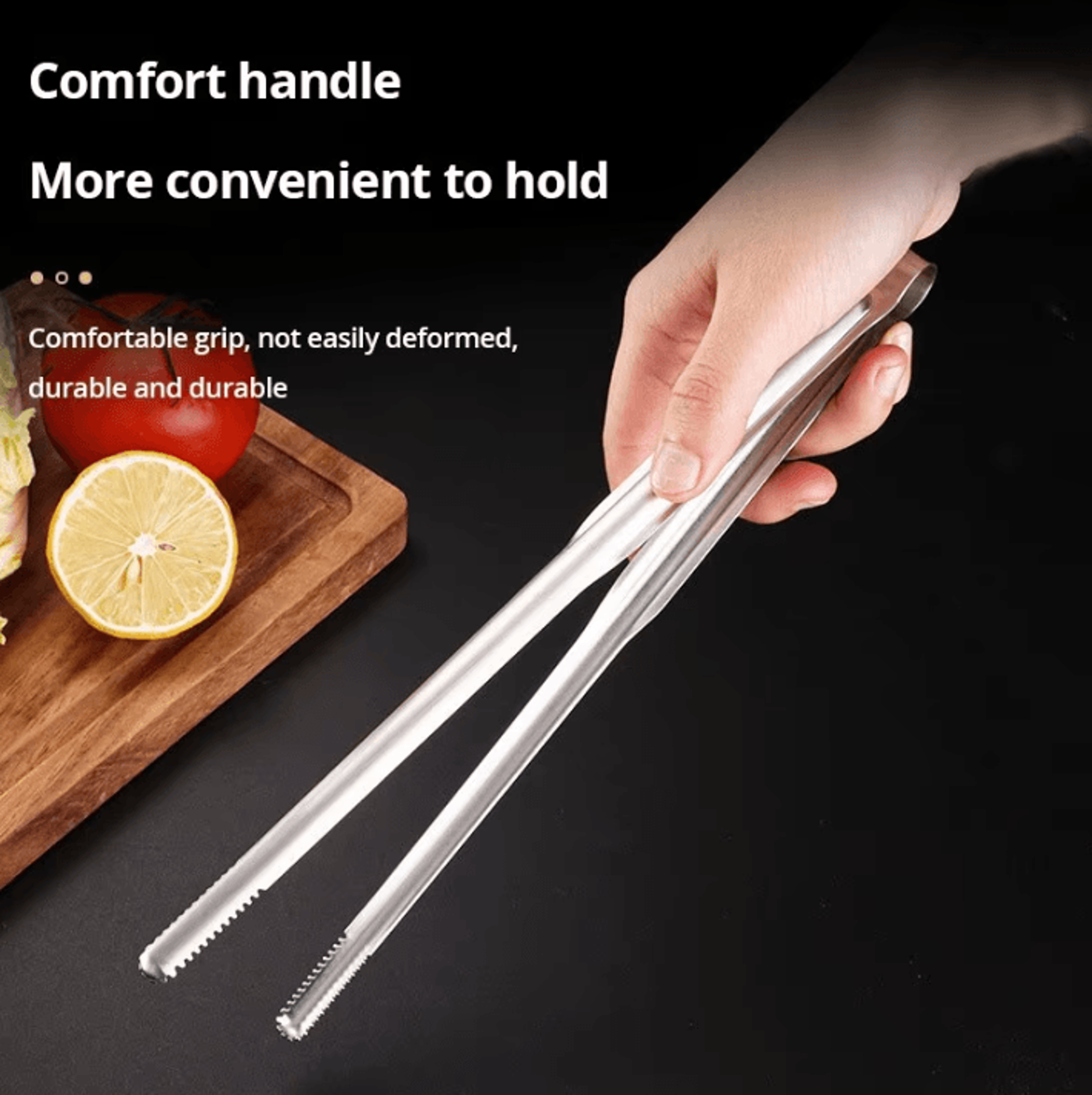 304 Stainless Steel Grill Tongs  HeavyDuty BBQ Meat Clip For Cooking  Camping 1