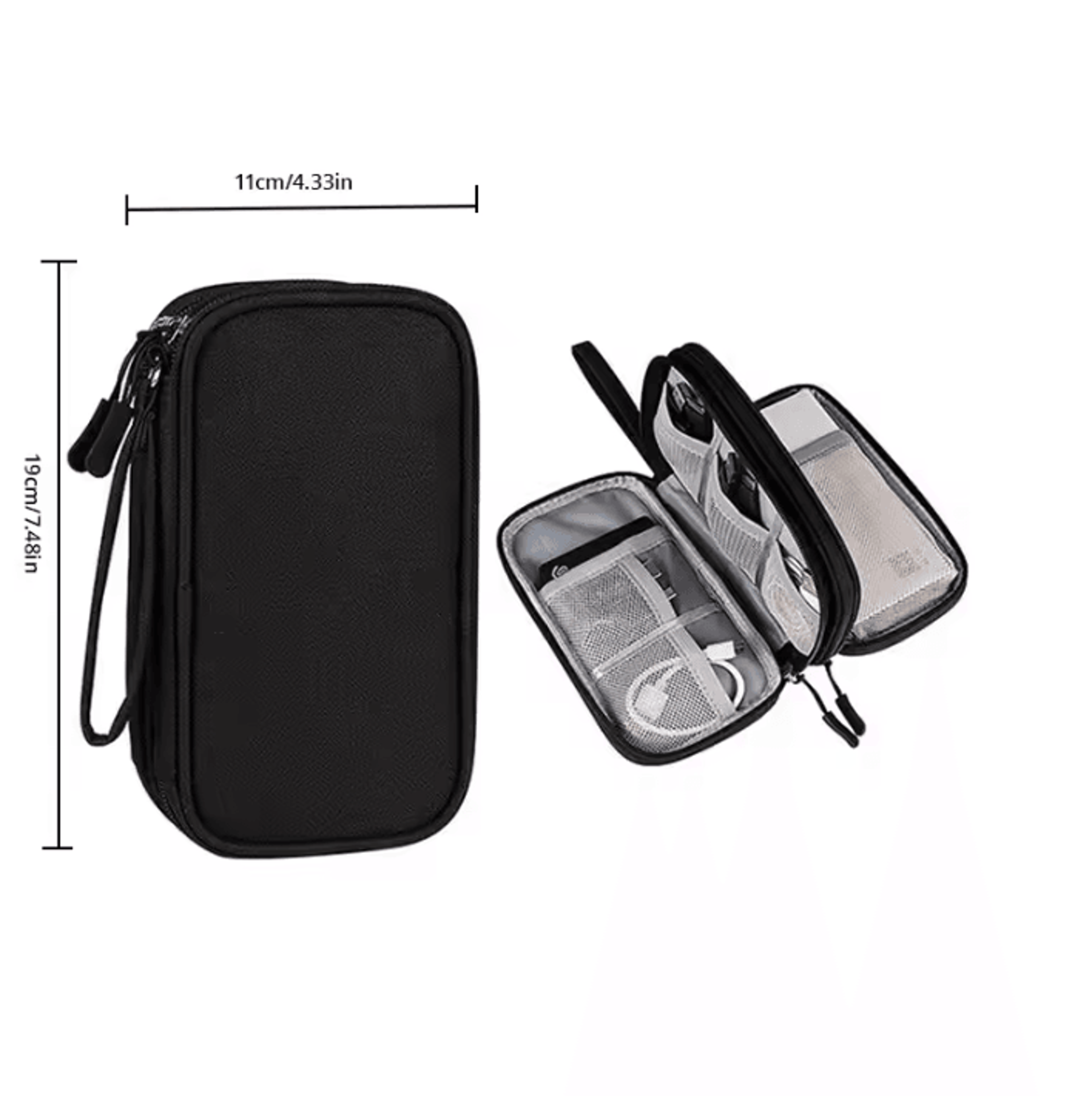 Portable Travel Digital Storage Bag  USB  Headset Organizer Case PinkGreyBlackNavy 6