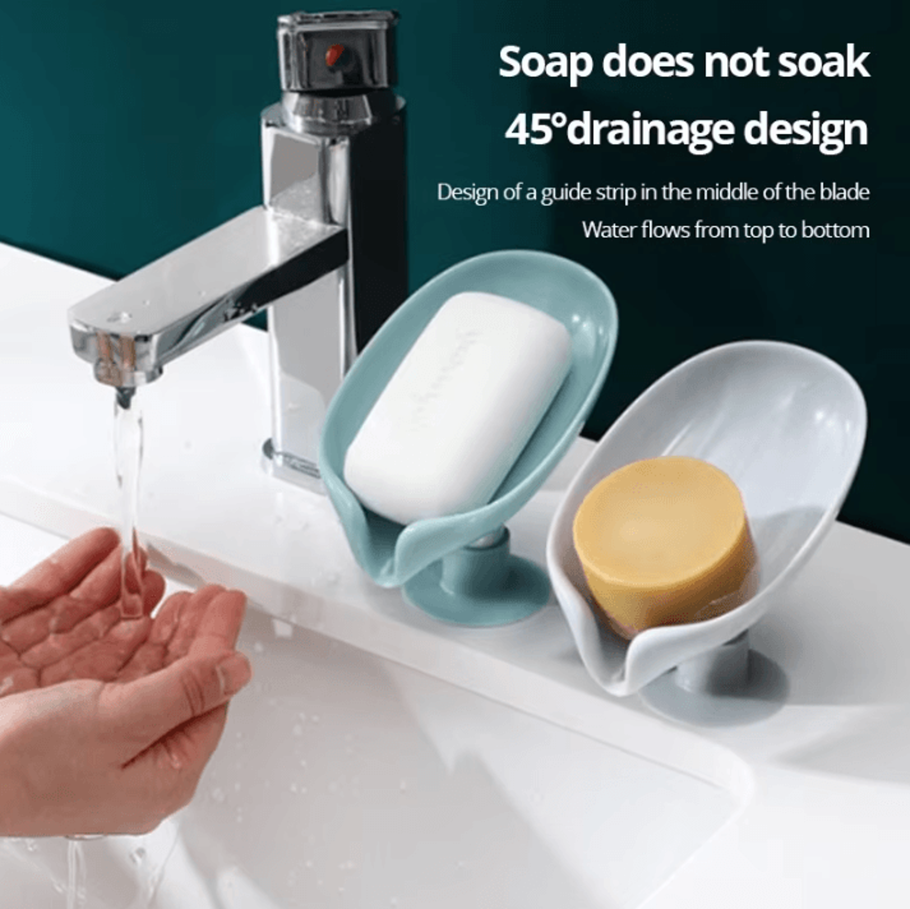 2Piece Draining Soap Holder Set  PunchFree Suction Cup Soap Dish Rack 3