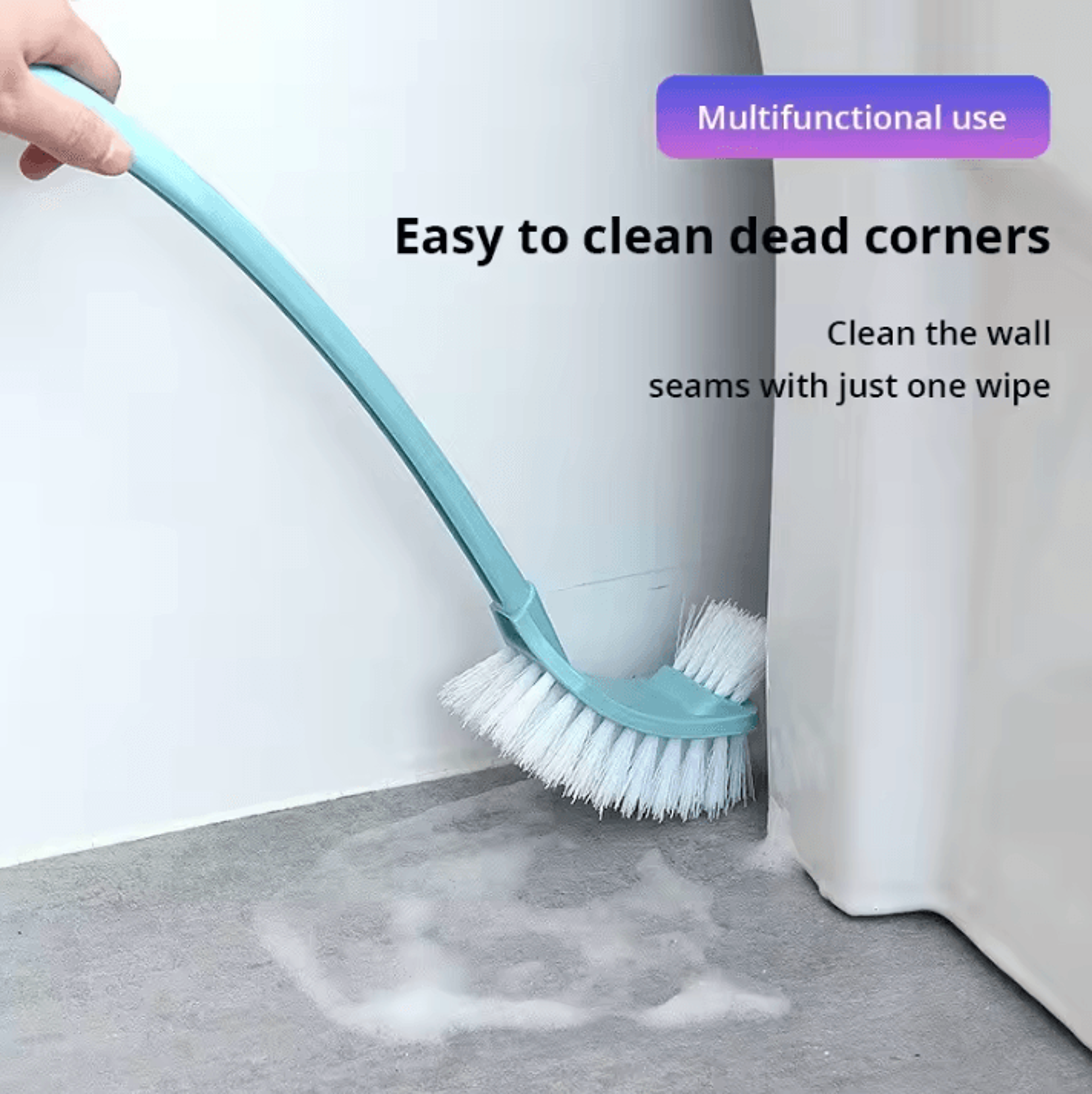 MultiFunction DoubleHead Toilet Brush  Long Handle Bathroom Cleaning Tool 1