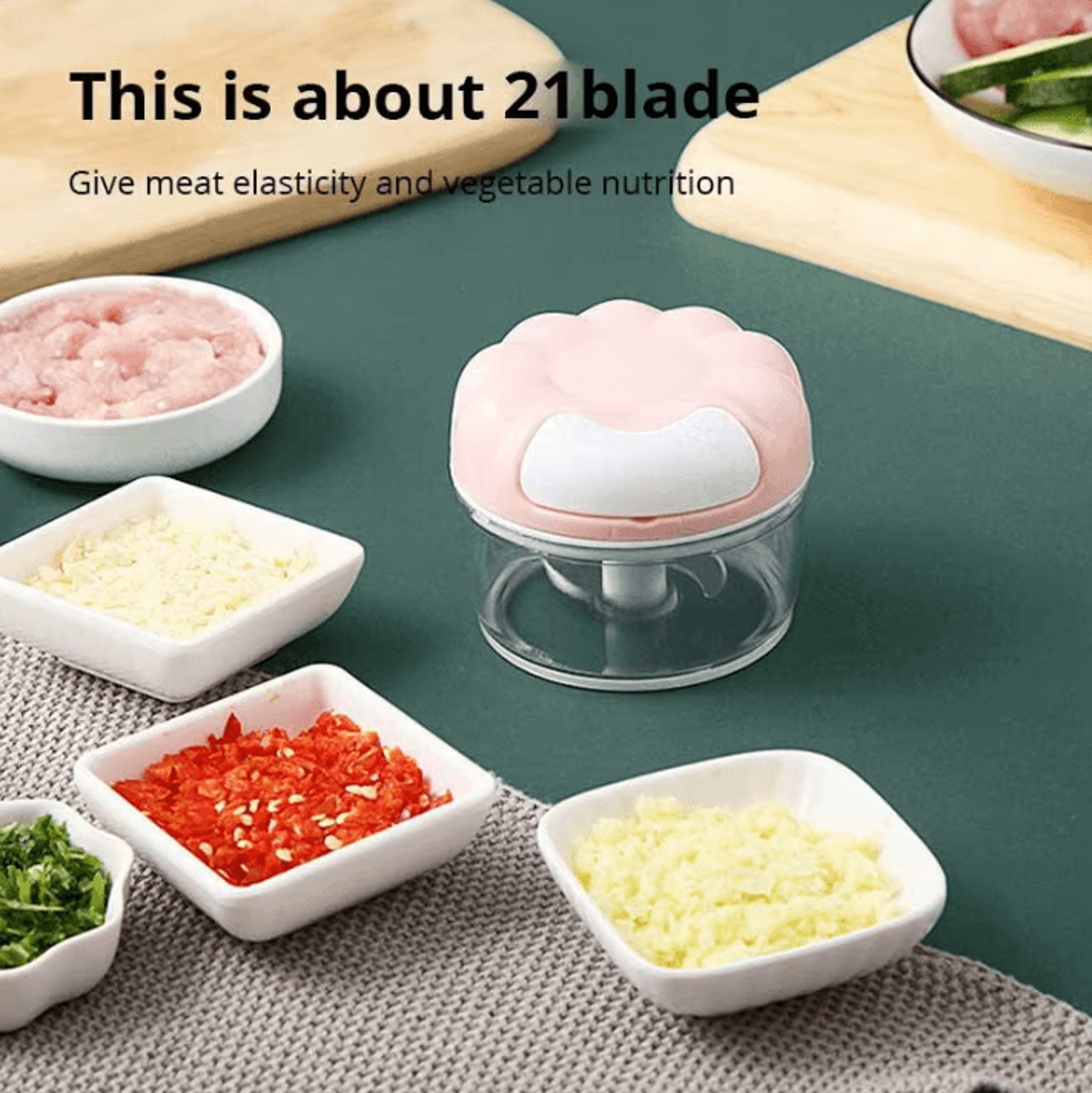Manual Garlic Masher  Handheld Garlic Crusher For Easy Minced Garlic BluePink 2