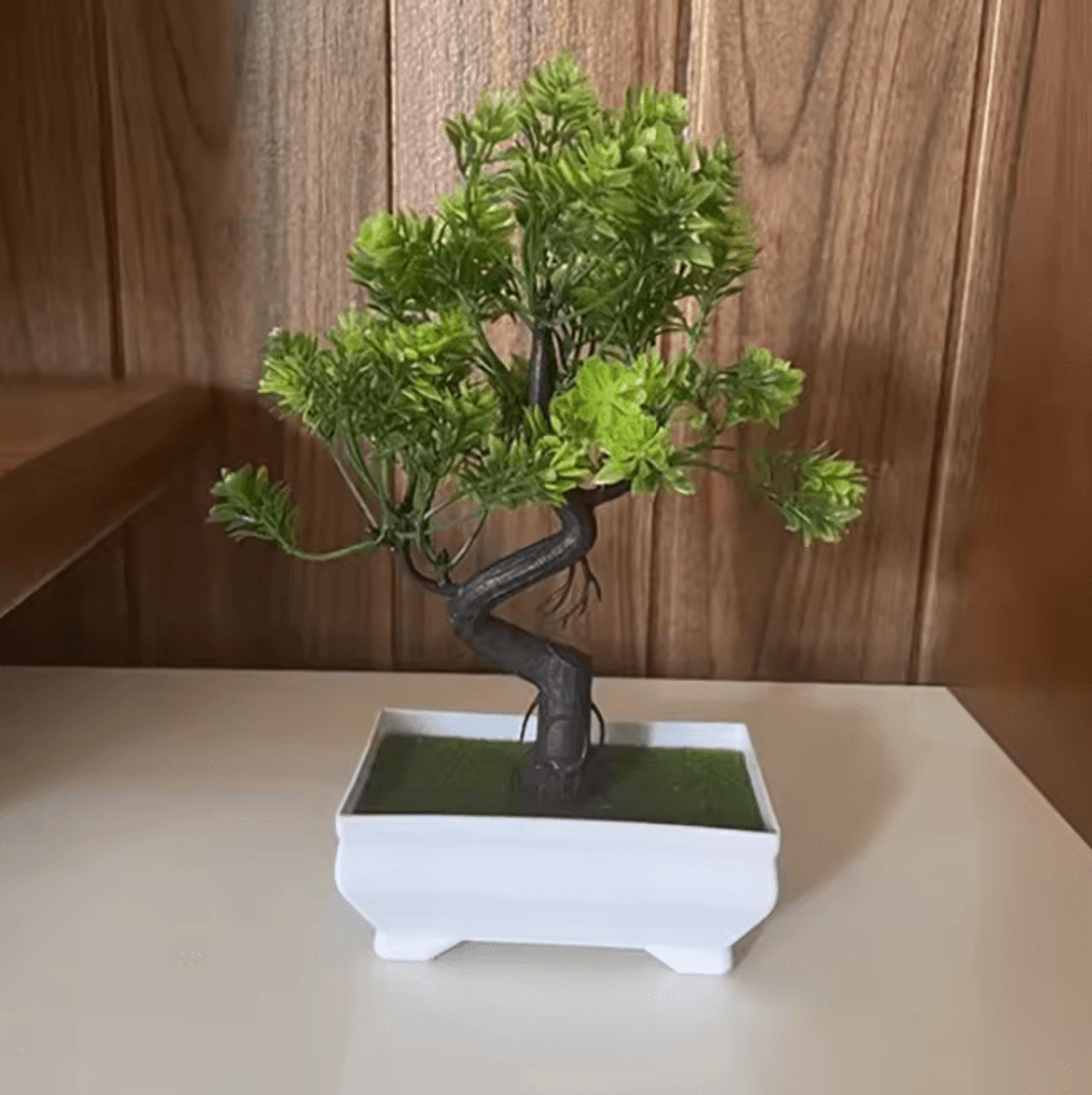 Plastic Mini Potted Plant Decor  Faux Bonsai Tabletop Ornament 2