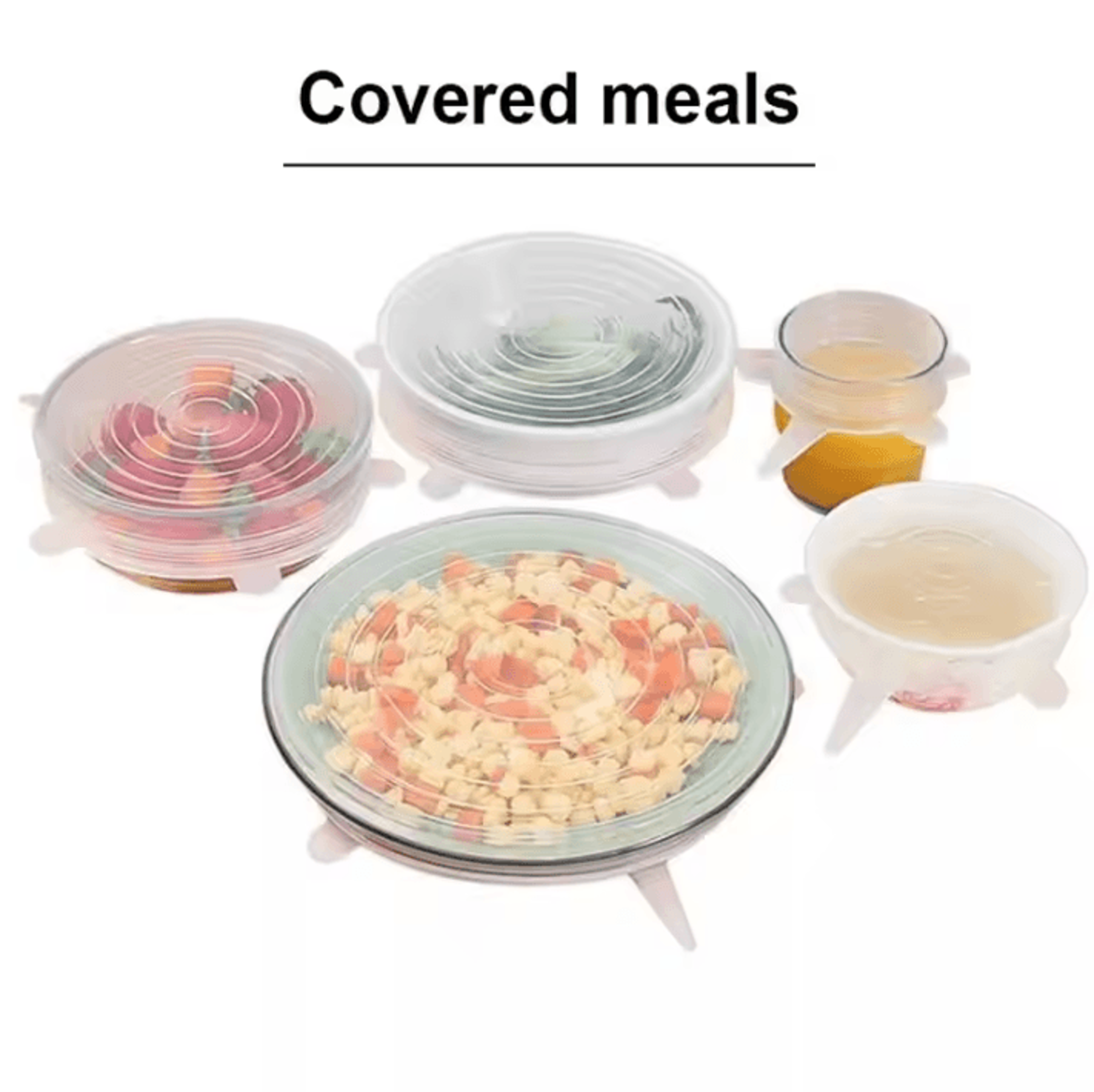 6Piece Silicone FreshKeeping Bowl Cover Set  Stretch Sealed Food Storage Lids 1