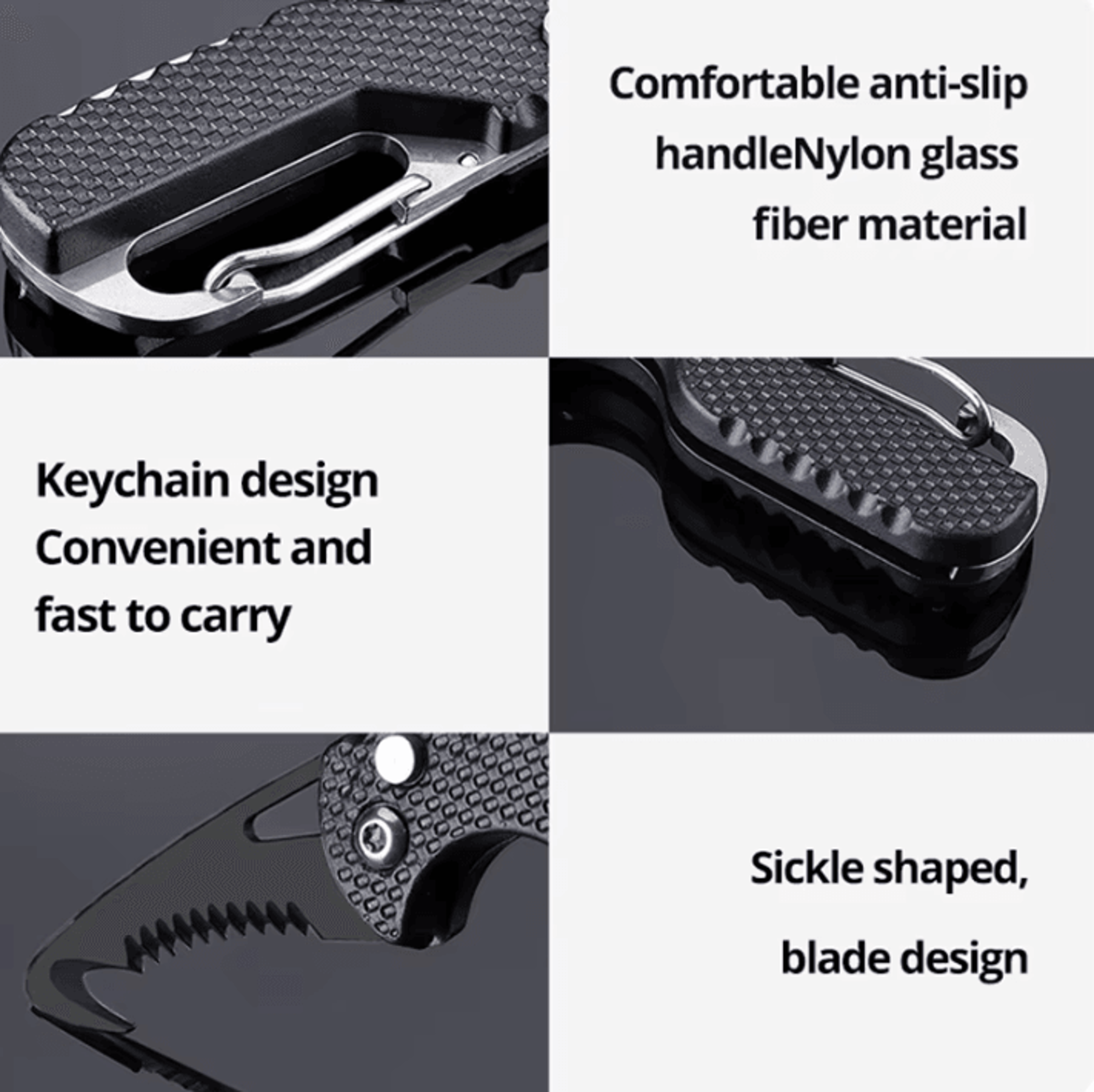 Portable MultiFunctional Parcel Knife Keychain  Serrated Hook Box Opener 4