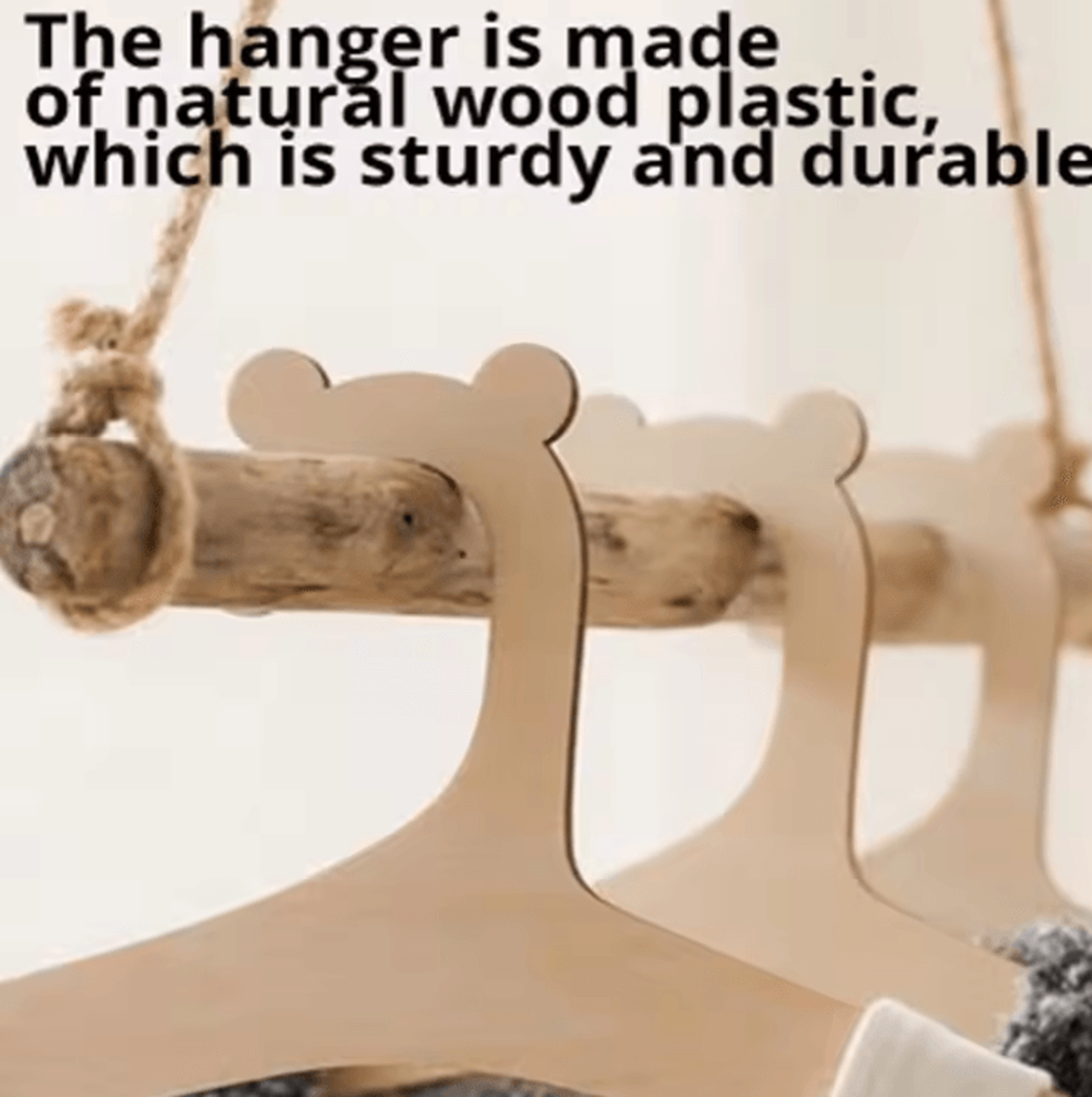 10Piece Baby Wooden Hanger Rack  Creative Nursery Clothes Hanger Set 1