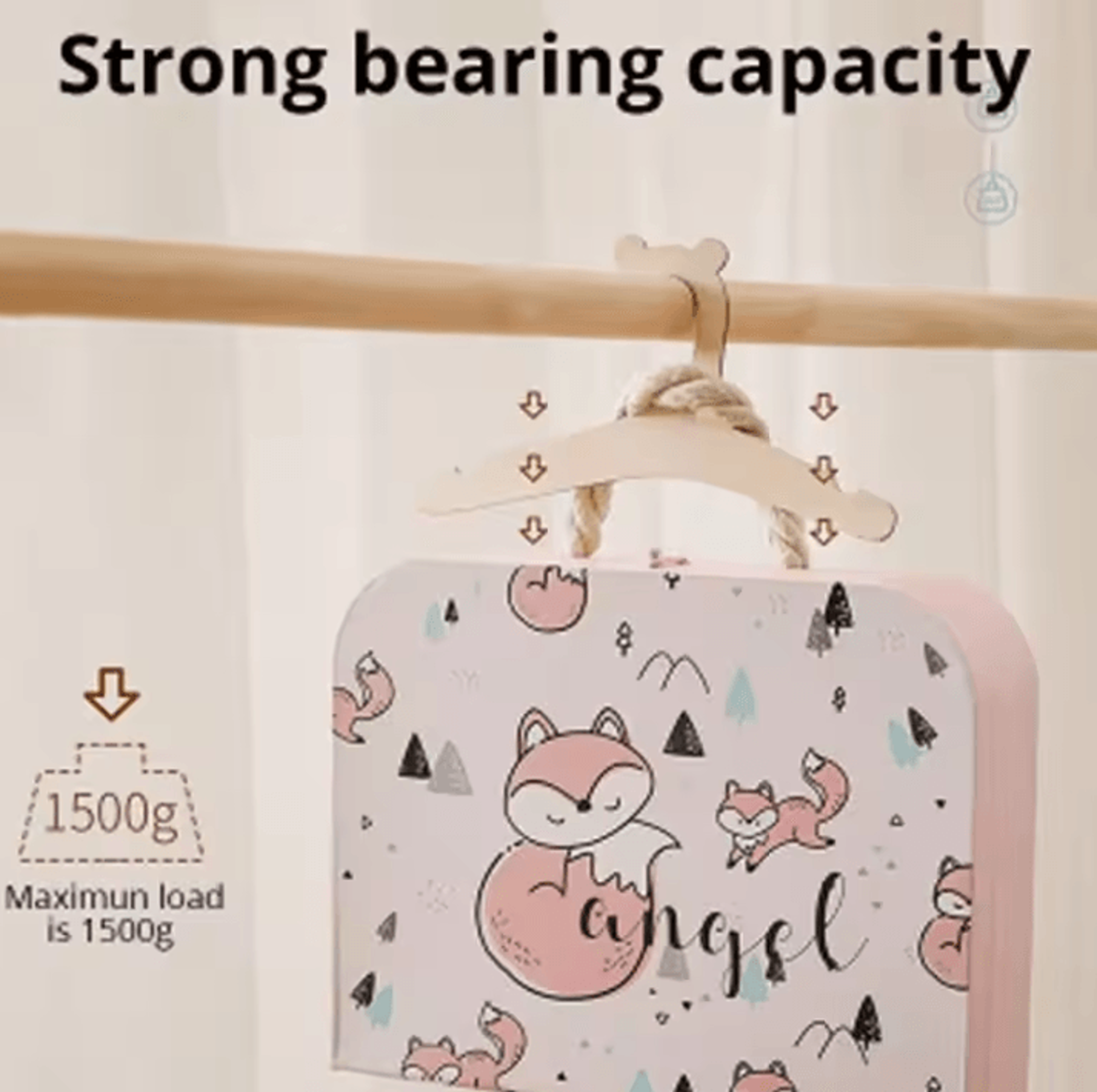 10Piece Baby Wooden Hanger Rack  Creative Nursery Clothes Hanger Set 2