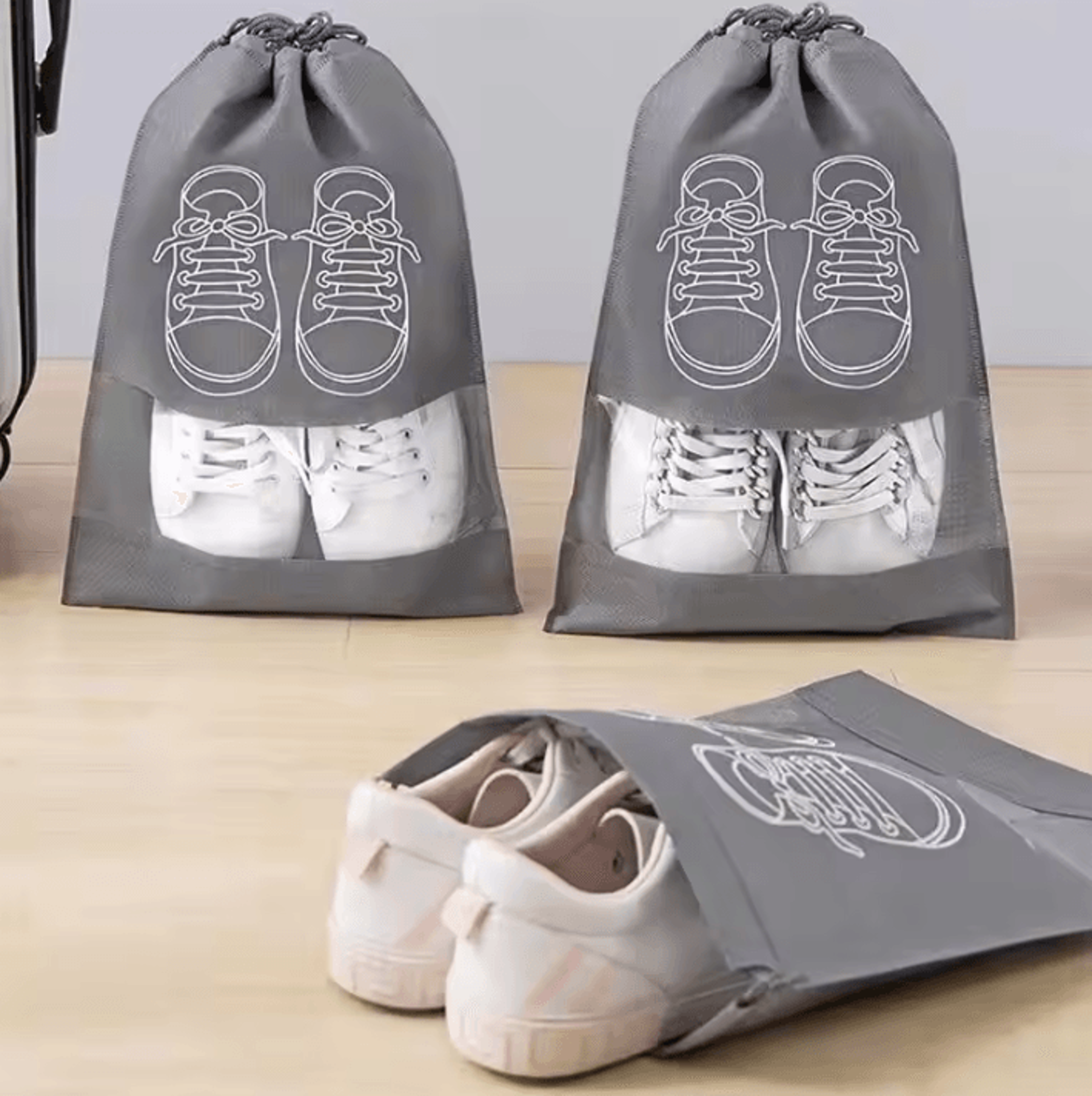 5Piece Waterproof Shoe Storage Bag Set  Large Capacity NonWoven Travel Shoe Organizer 2
