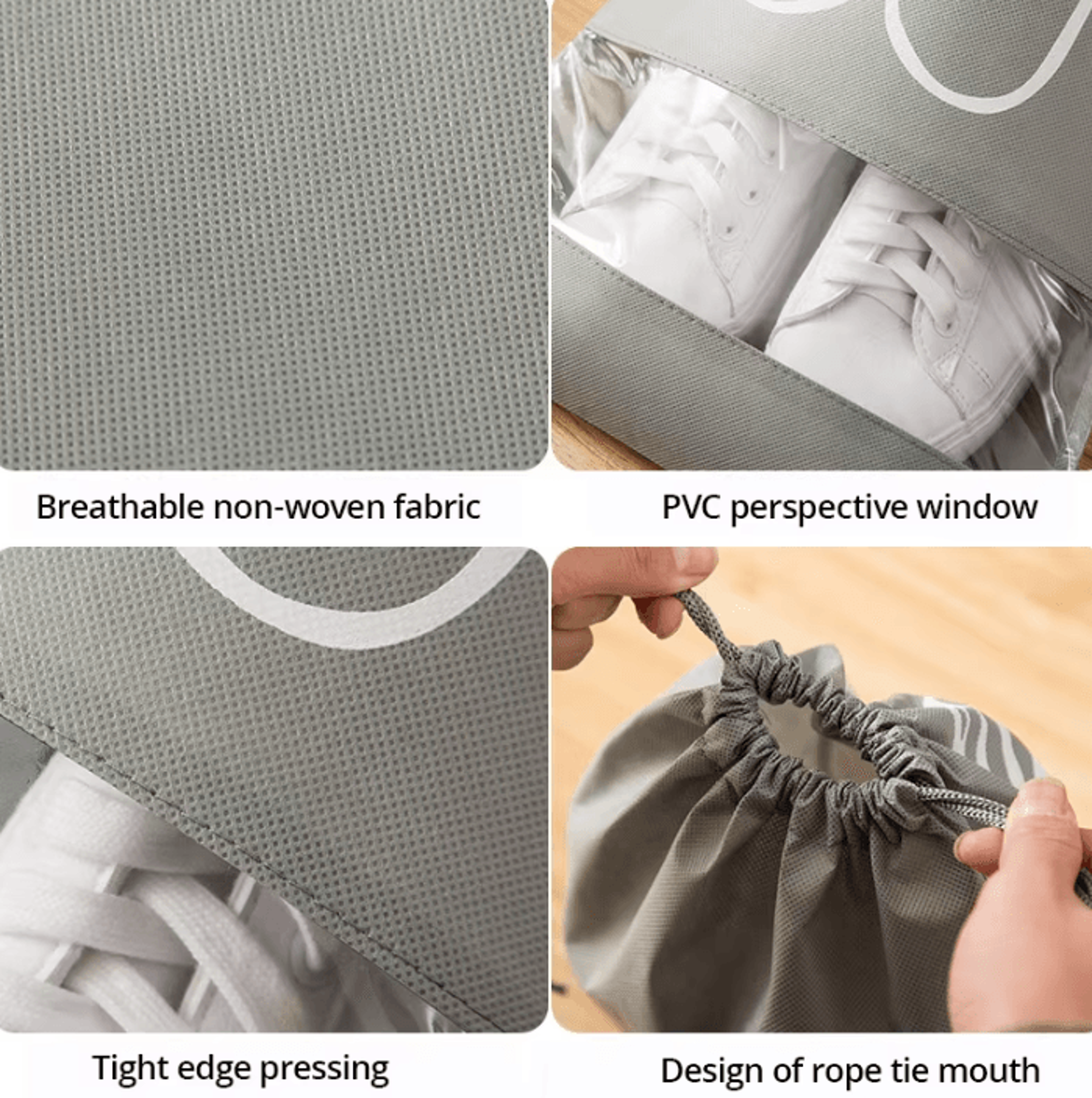 5Piece Waterproof Shoe Storage Bag Set  Large Capacity NonWoven Travel Shoe Organizer 3