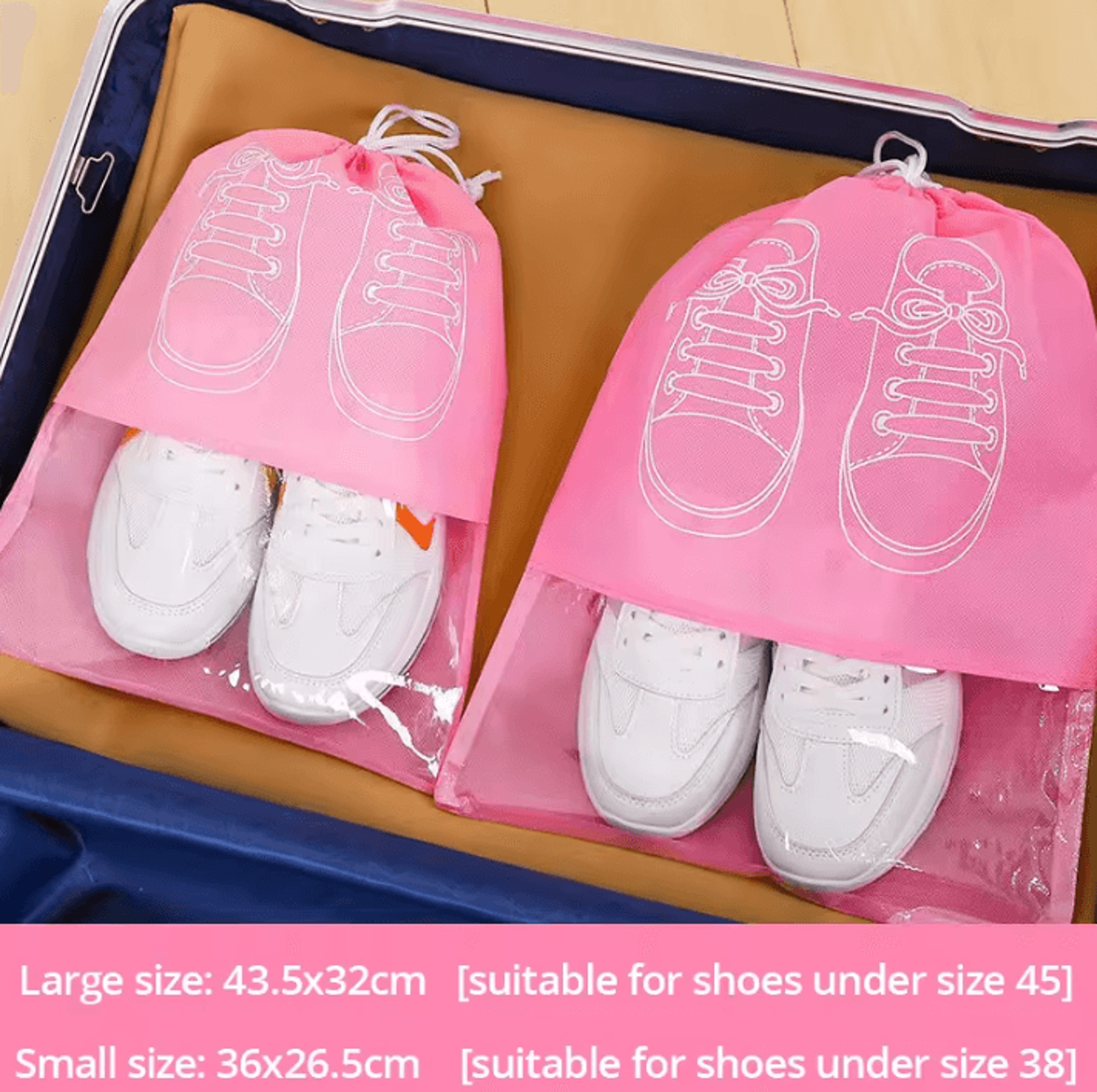 5Piece Waterproof Shoe Storage Bag Set  Large Capacity NonWoven Travel Shoe Organizer 5