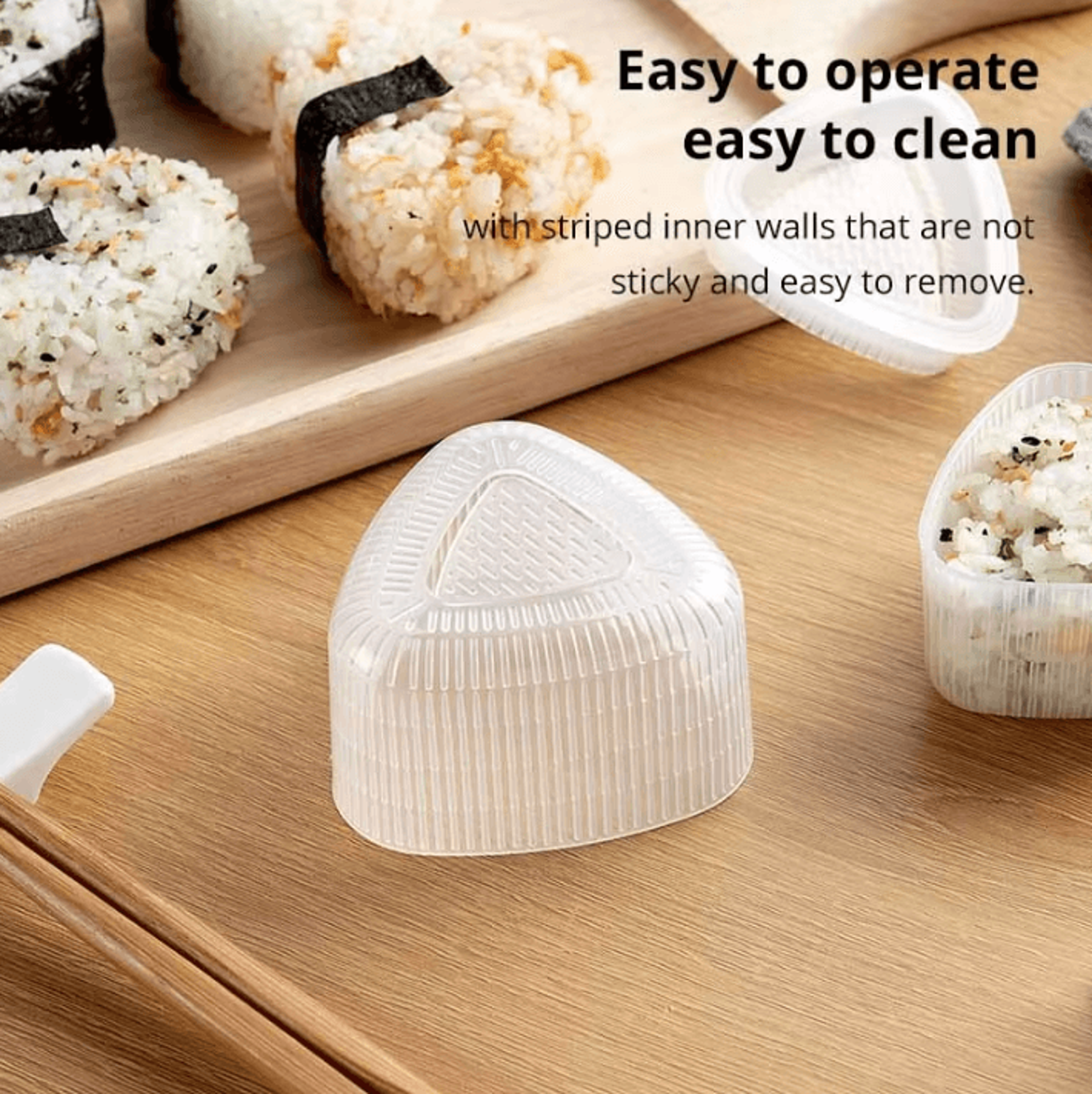 4Piece DIY Sushi Mold Set  Triangular Onigiri Rice Ball Maker For Bento Kitchen 1