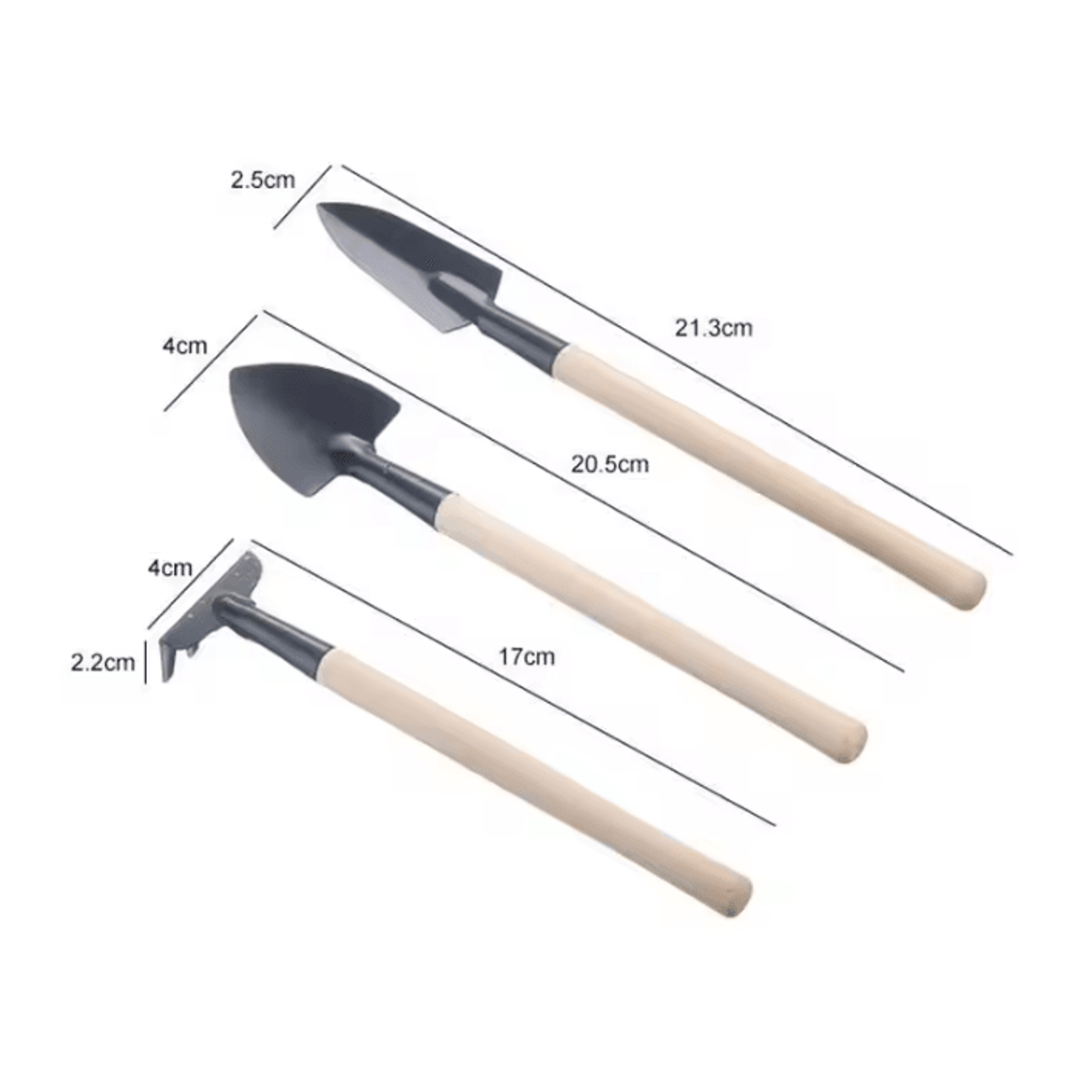 3Piece Mini Garden Tools Set  MultiFunction Handheld Soil Shovel  Harrow Kit 5