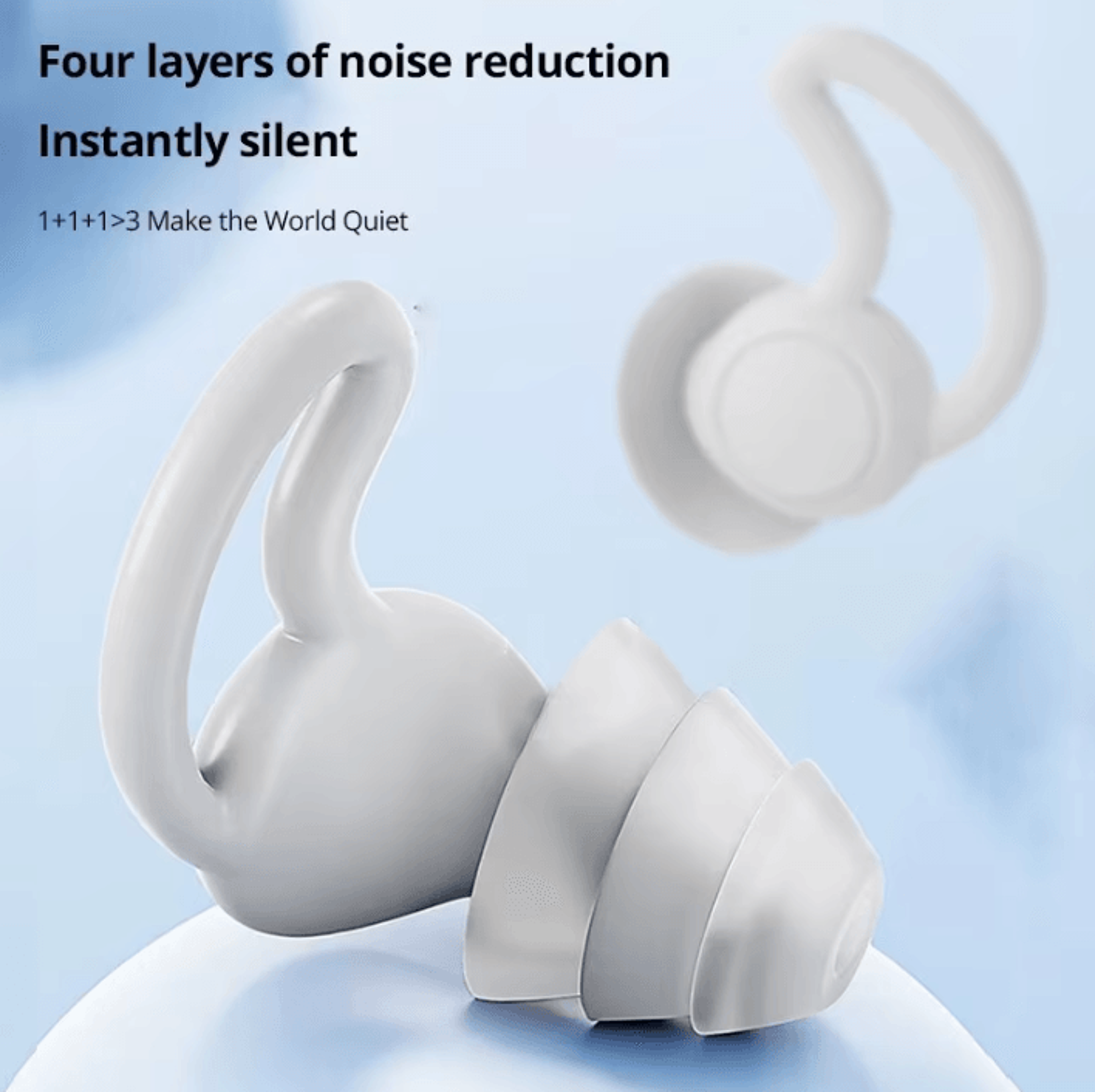 ThreeLayer Silicone Earplugs  Waterproof Soundproof Noise Reduction For Swimming  Sleep 0