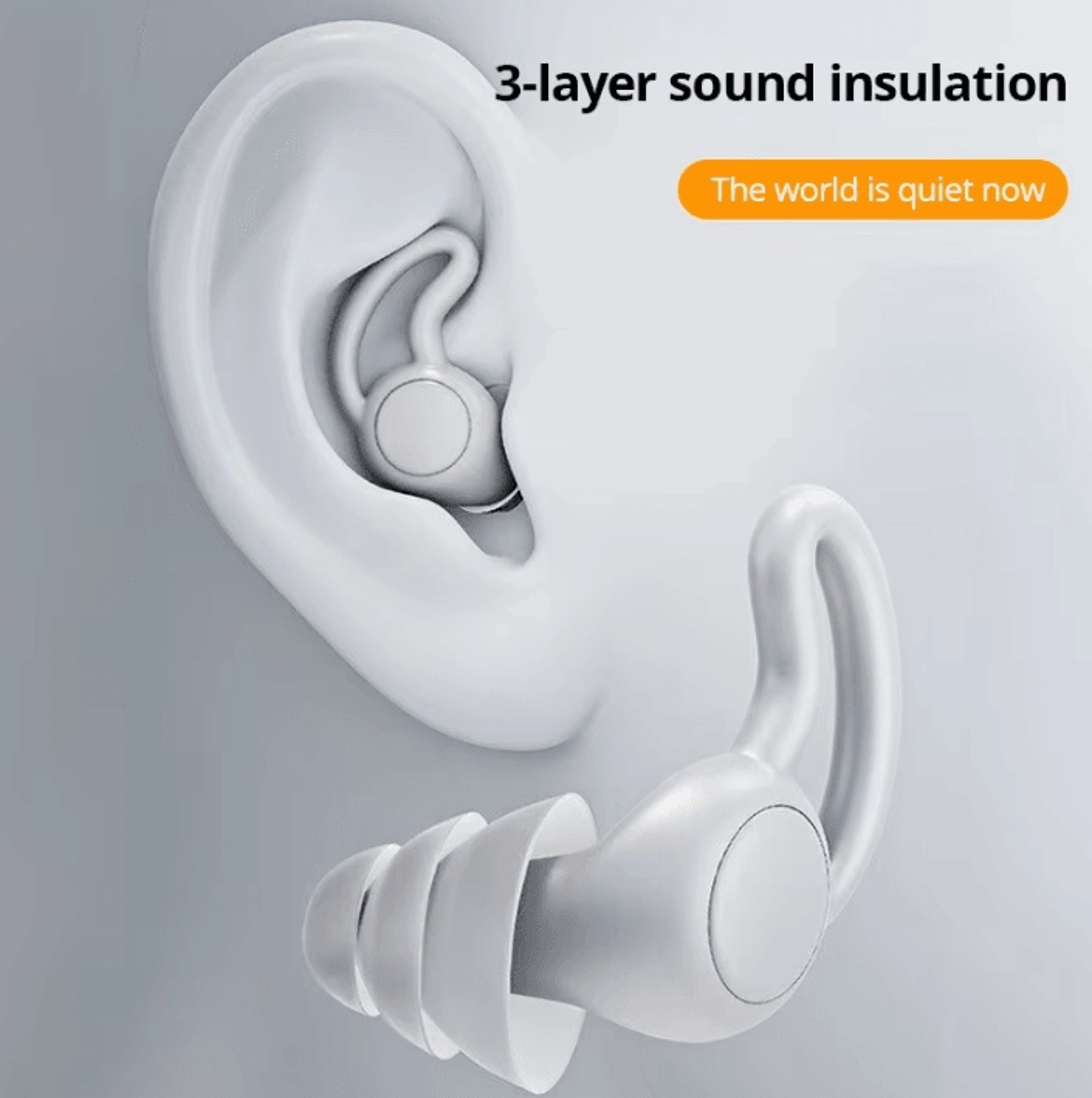 ThreeLayer Silicone Earplugs  Waterproof Soundproof Noise Reduction For Swimming  Sleep 2