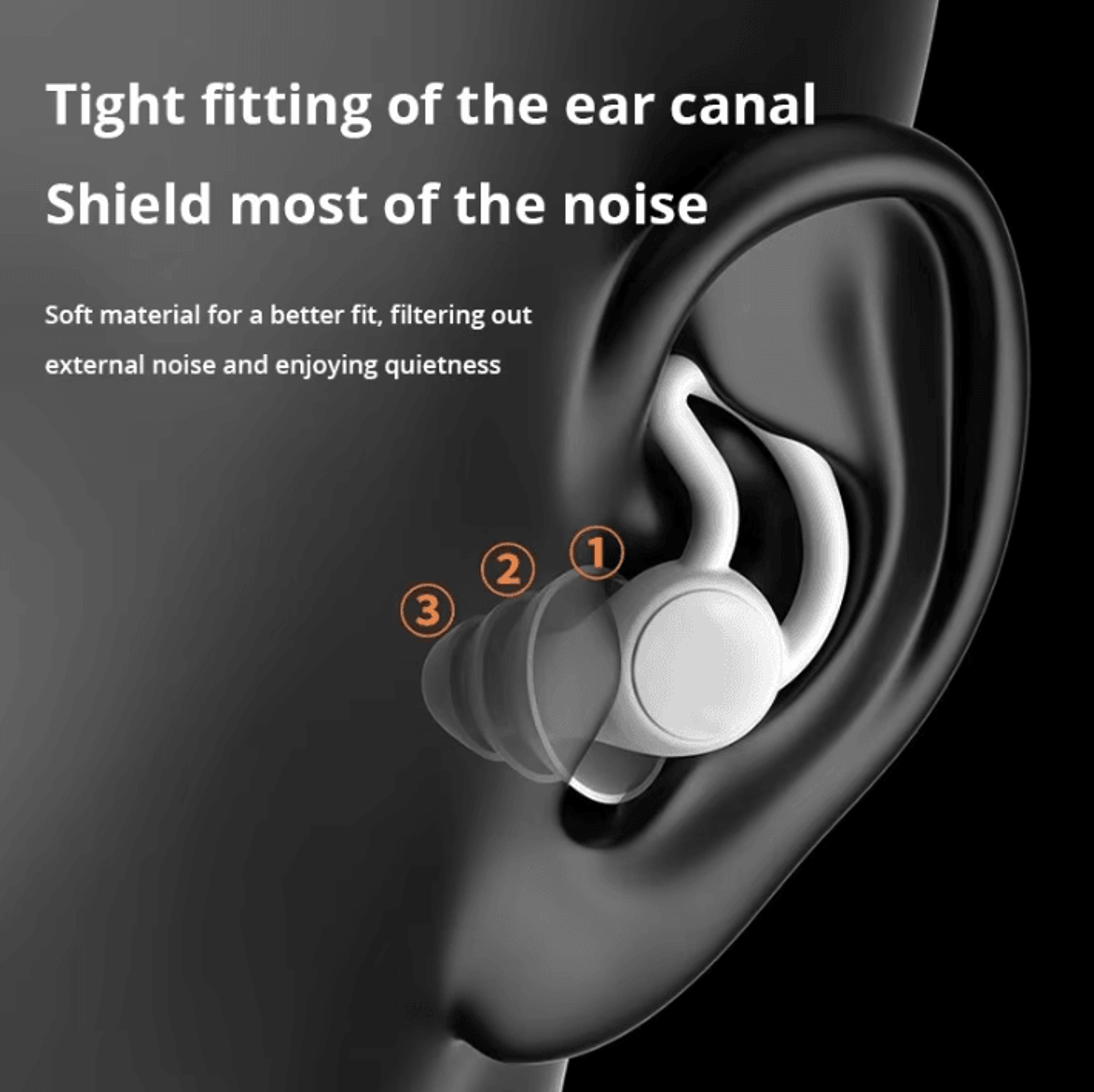 ThreeLayer Silicone Earplugs  Waterproof Soundproof Noise Reduction For Swimming  Sleep 4
