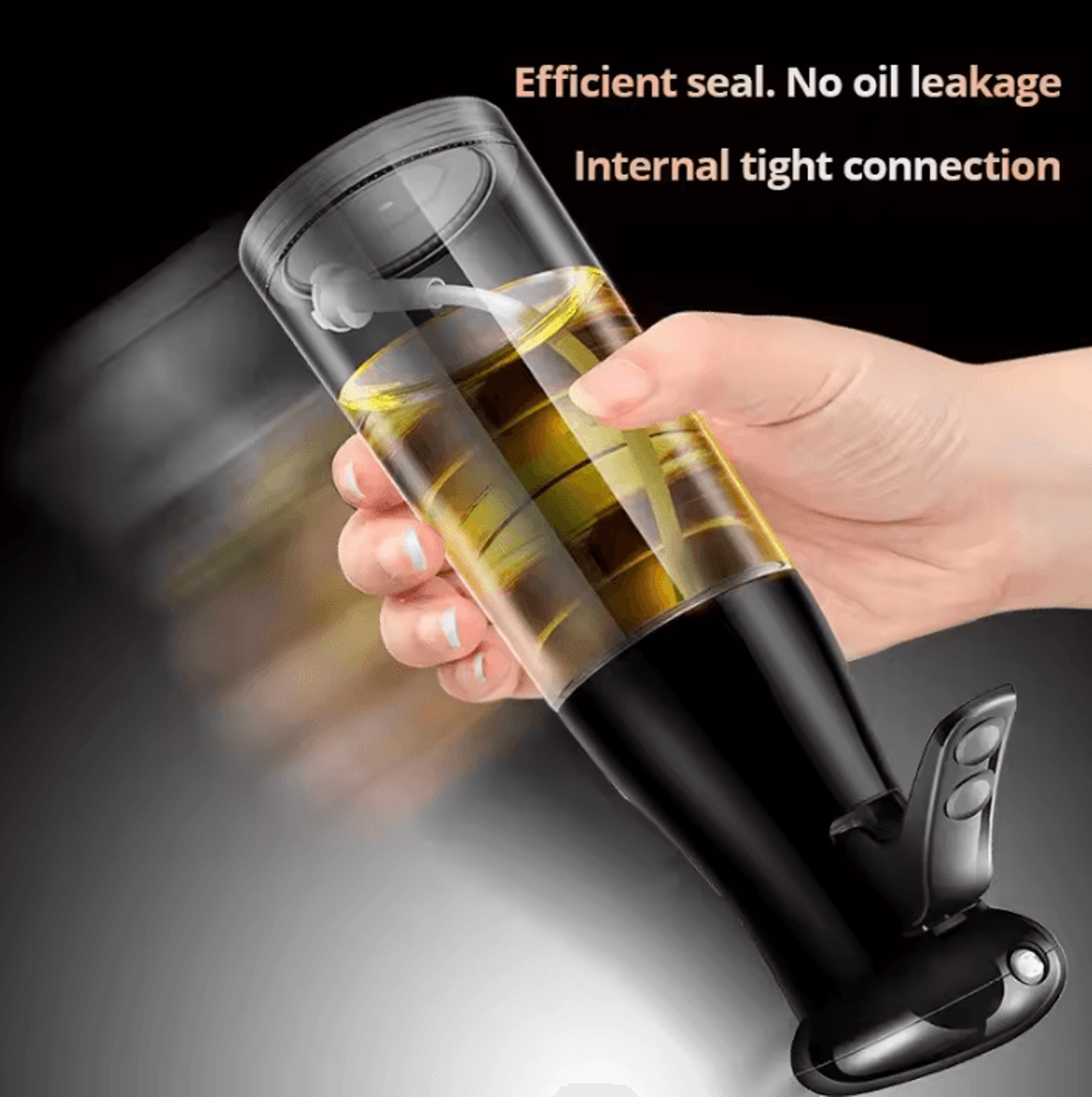 Black Transparent Cooking Oil Spray Bottle  Olive Oil Dispenser For Kitchen BBQ Fitness Salad  Home 2