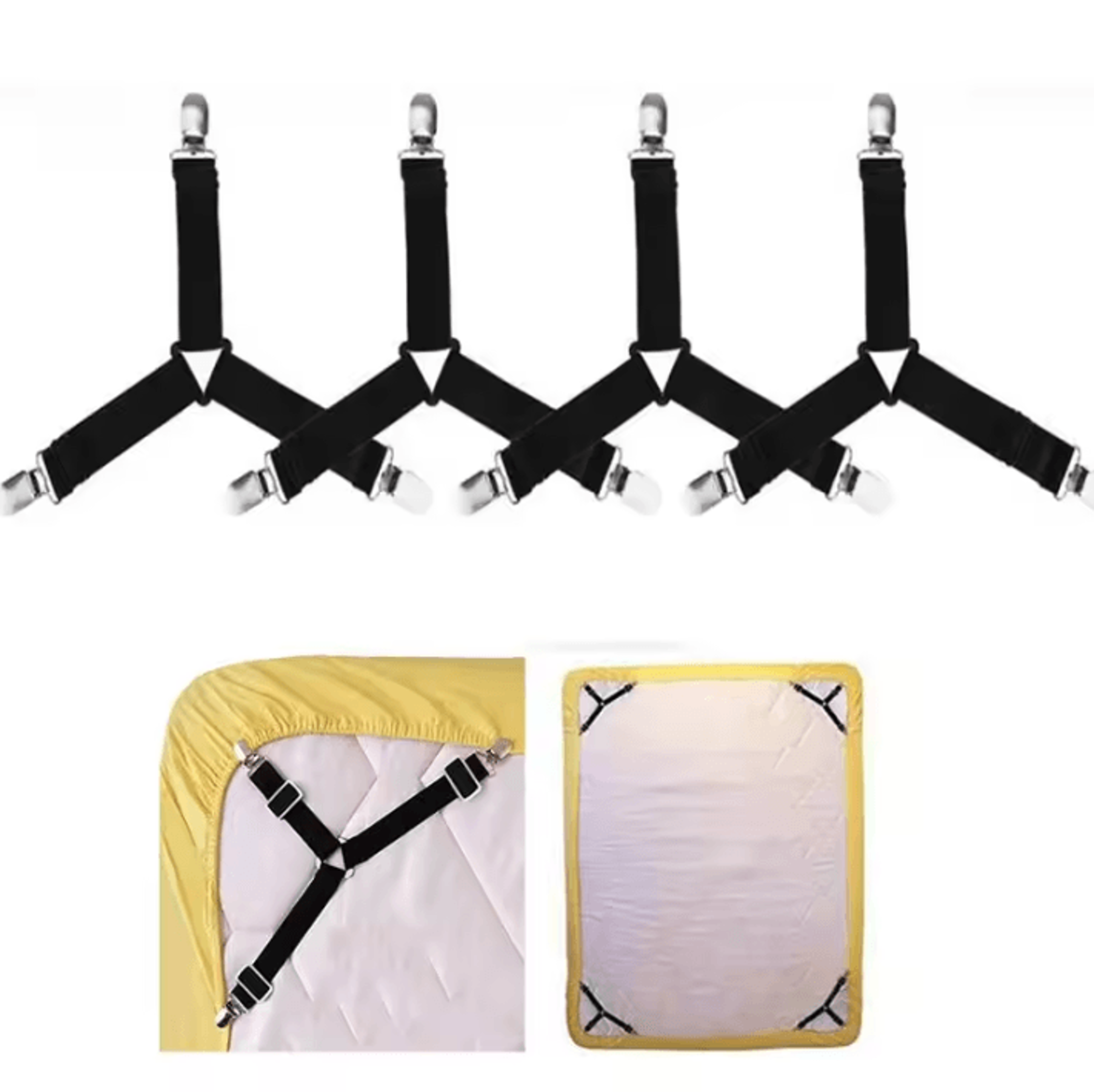 4Piece Bed Sheet Fasteners  Mattress Cover Clips  Adjustable Elastic Straps For Bed Sheet Organizer 0