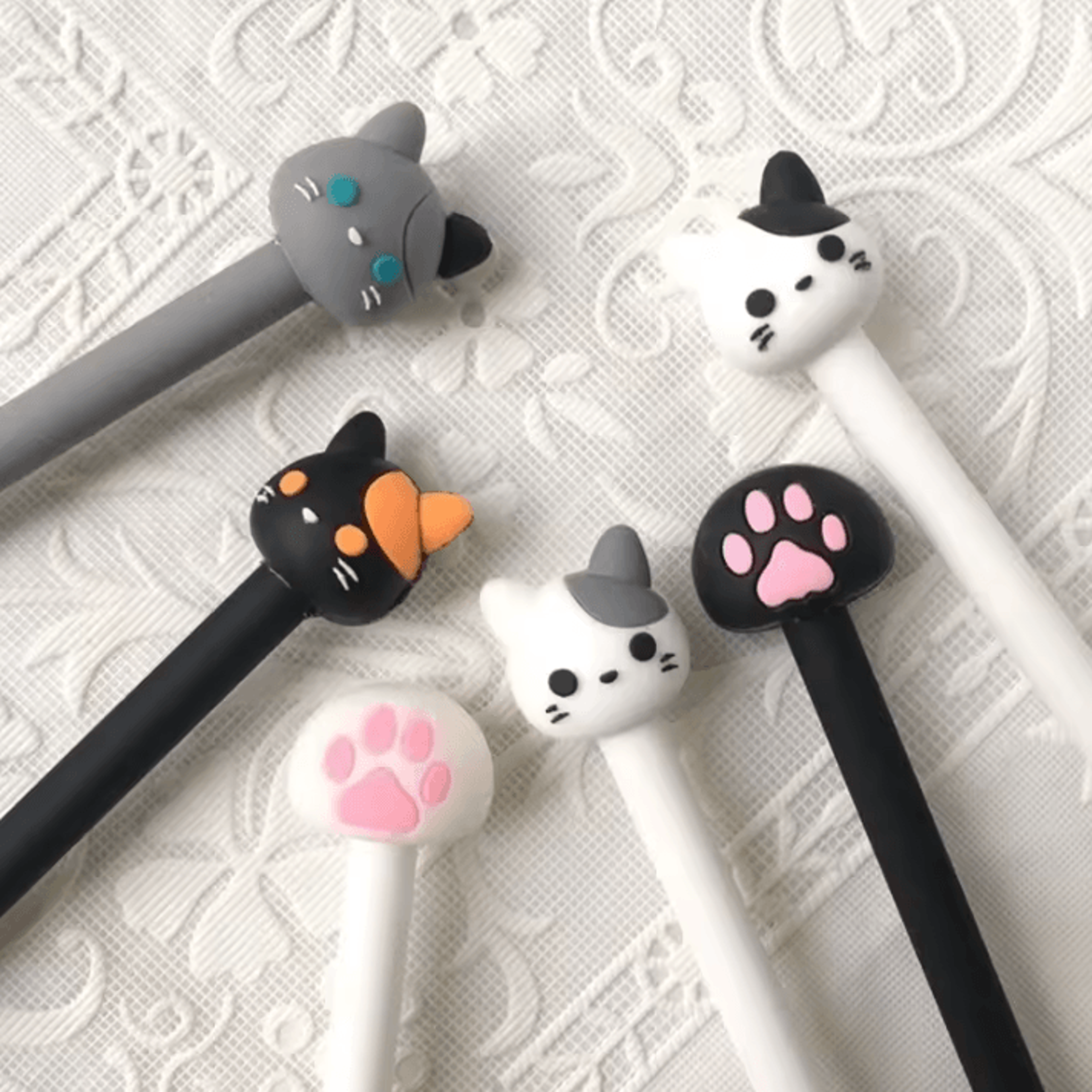 10Piece Kawaii Cat Gel Ink Pen Set  Cute Black Ink Stationery For School  Office 3