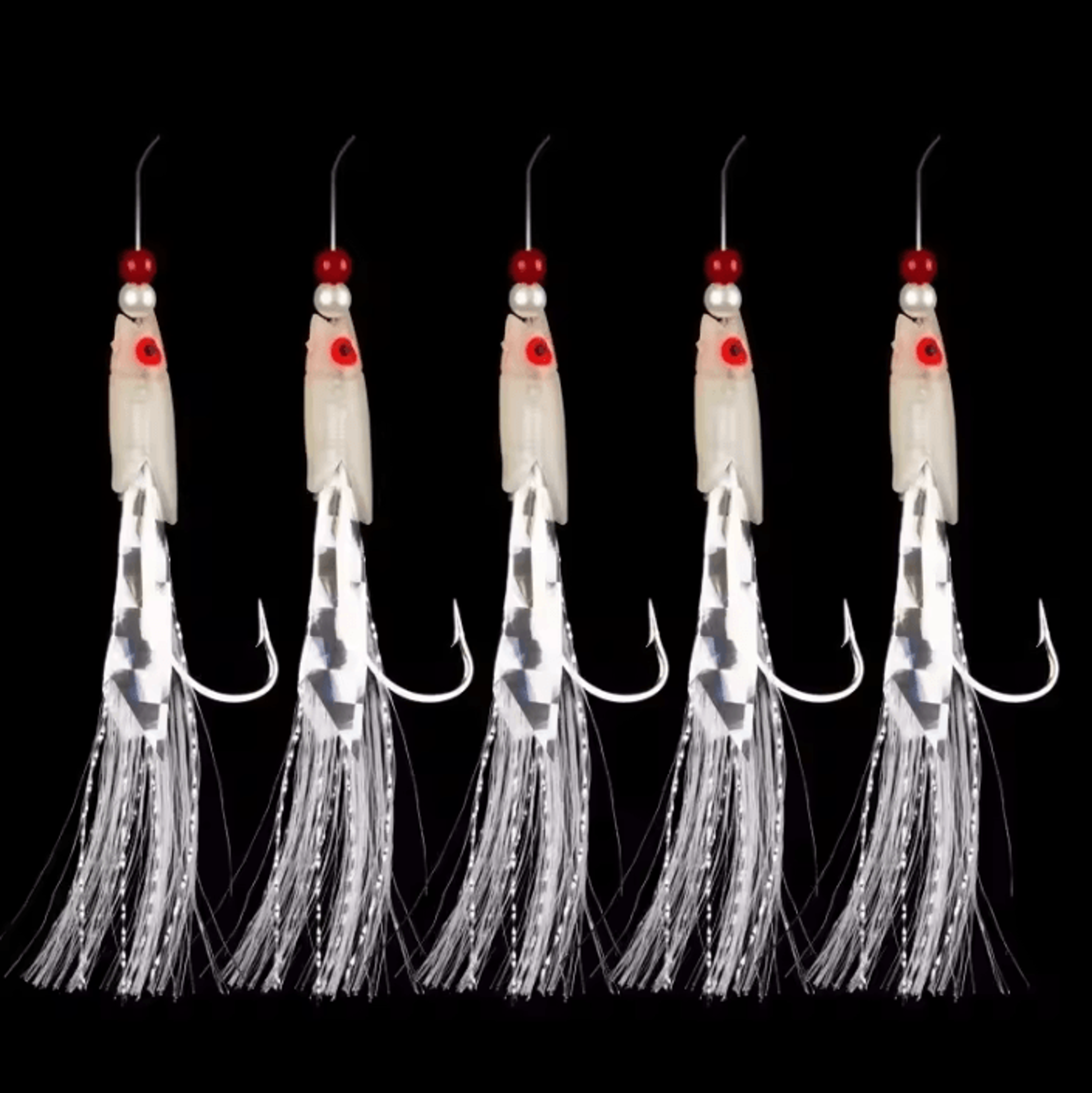 5Piece MultiColor Soft Fishing Lure Set  Imitation Fish  Shrimp Bait With Crystal Barbed Hooks 7