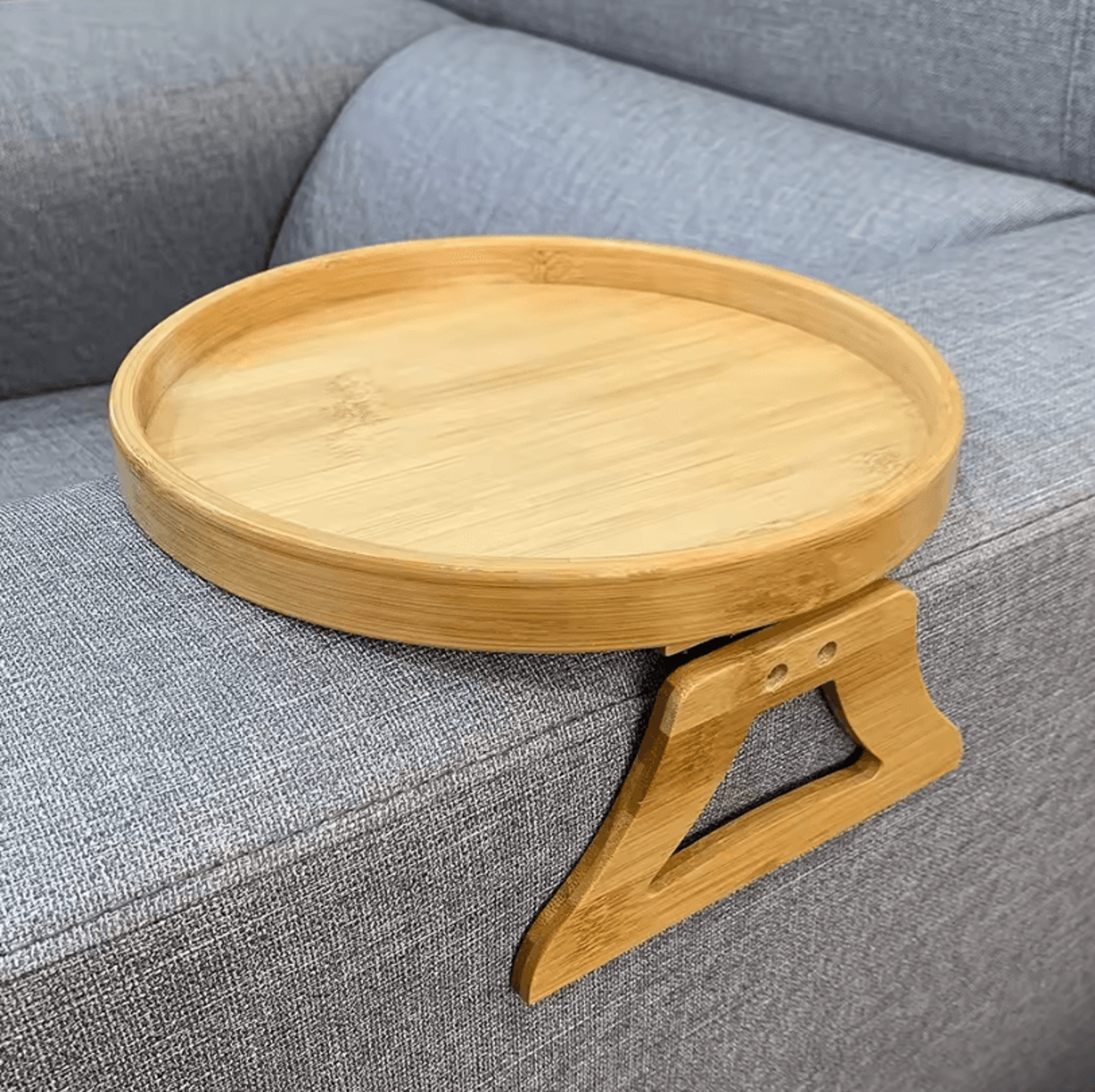 Wooden Sofa Tray Table  ClipOn Armrest Tray For TV Snacks Remote  Coffee 0
