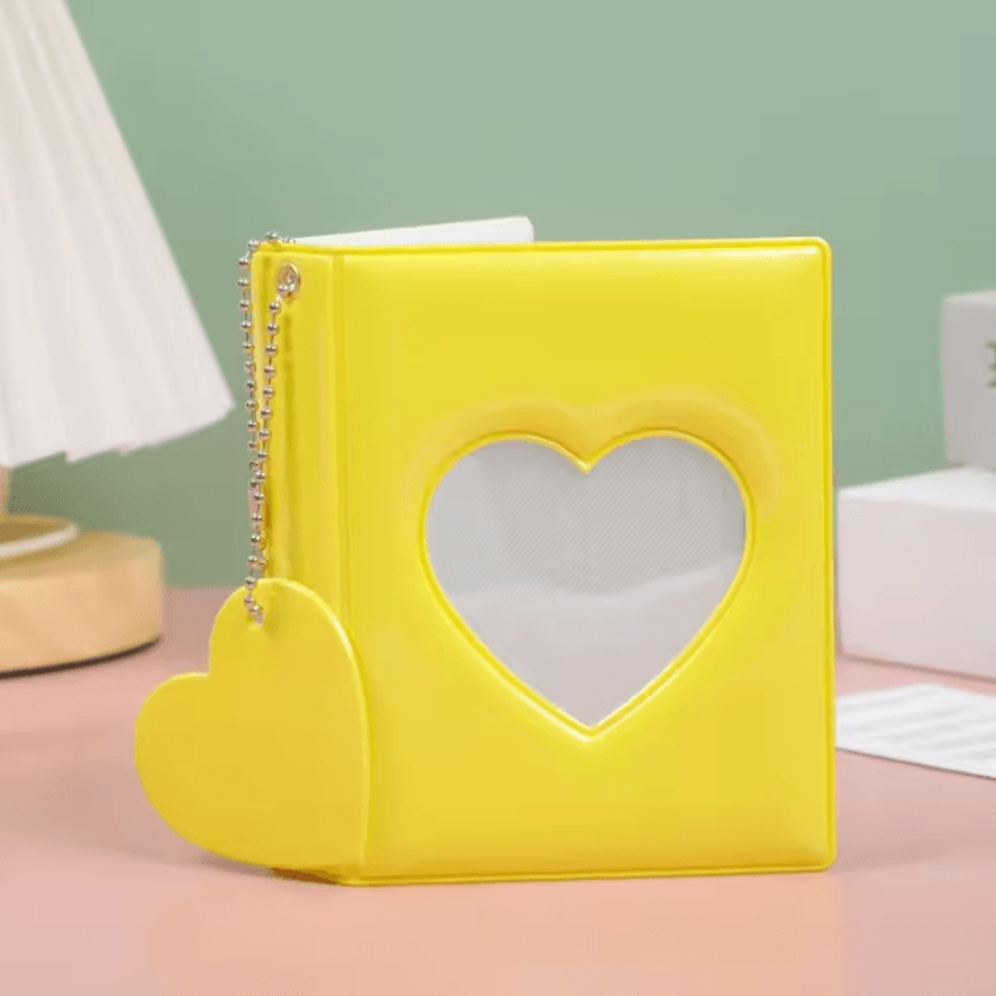 Heart Pendant Photo Album  3Inches Solid Color Kpop Photocard Holder  Polaroid Collectible Card Org 4