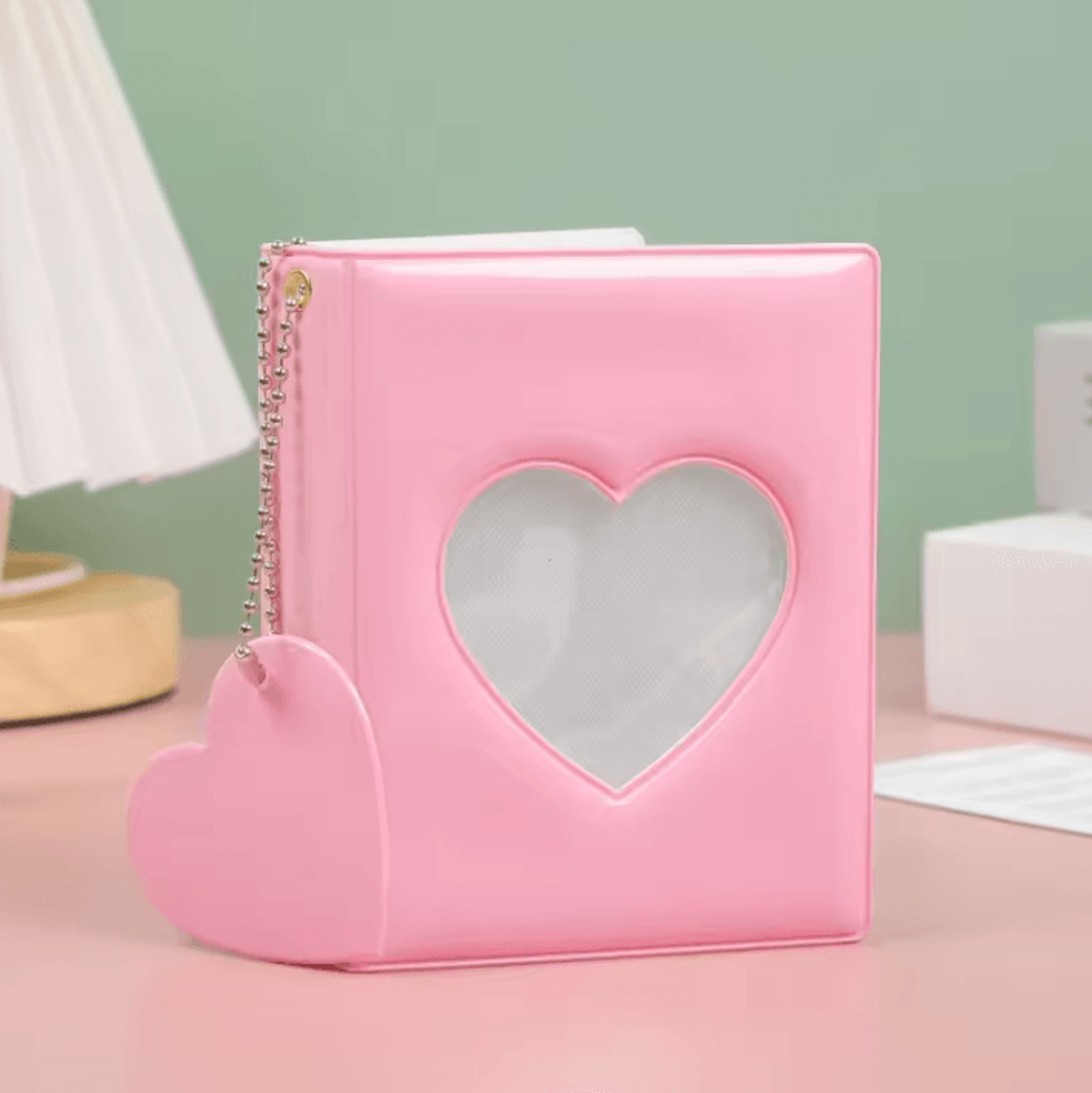 Heart Pendant Photo Album  3Inches Solid Color Kpop Photocard Holder  Polaroid Collectible Card Org 8