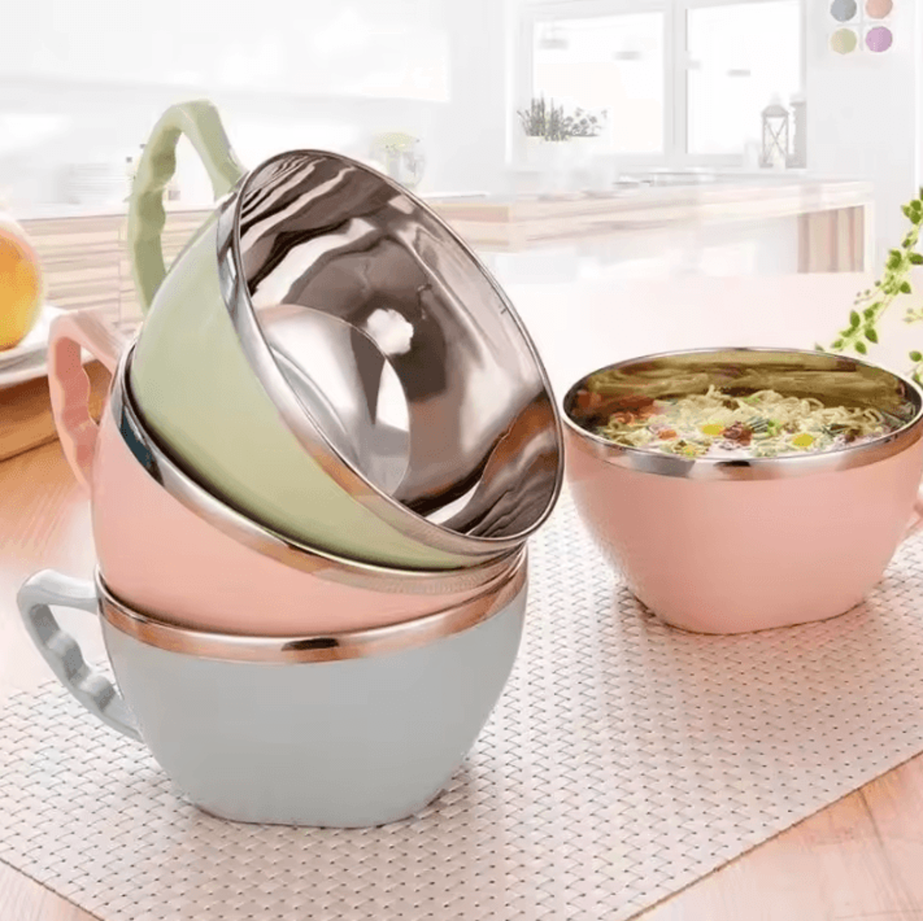 Stainless Steel Instant Noodles Bowl With Handle  Anti Scalding Mixing Bowl 0