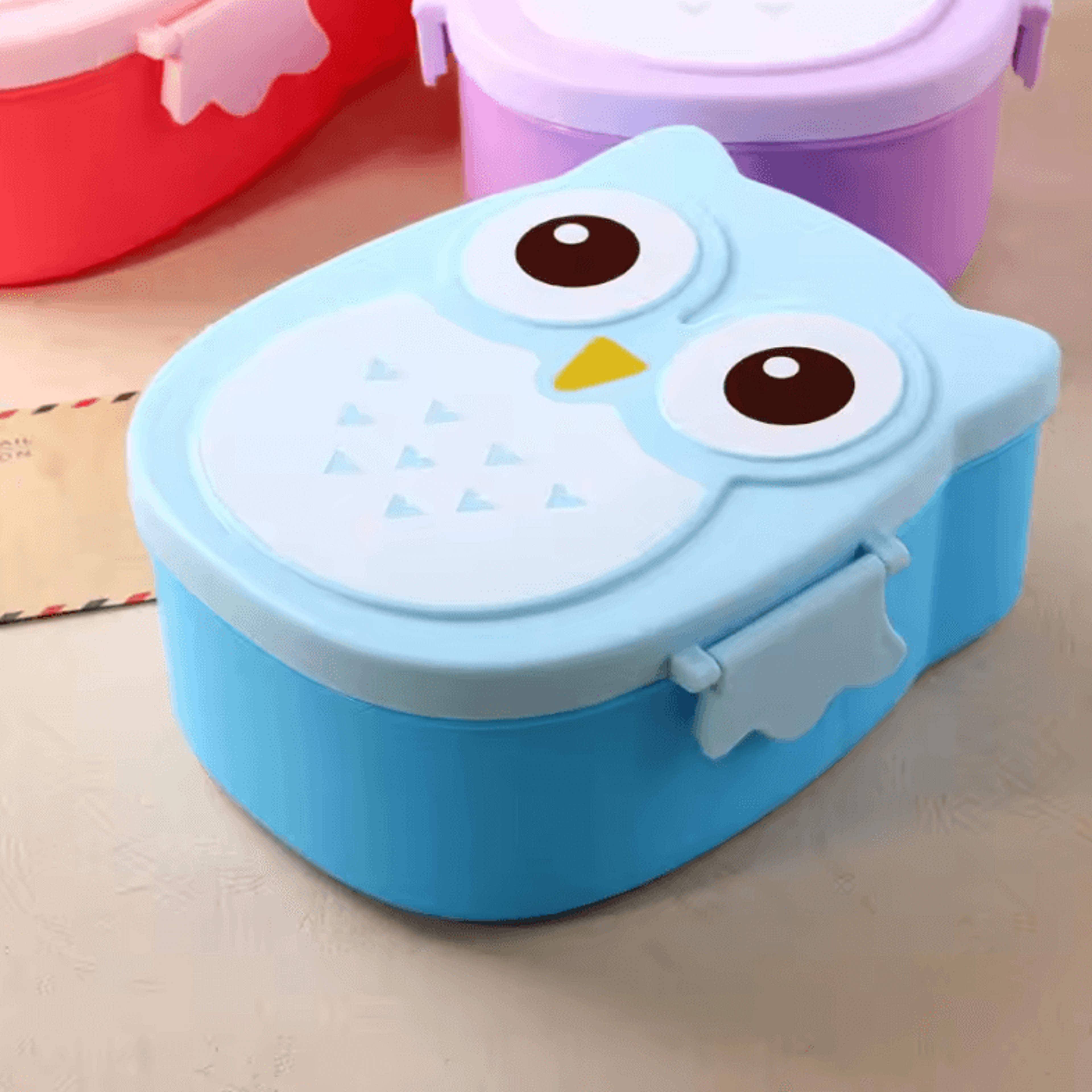 Portable Plastic Bento Lunch Box  Food Container With Cutlery For Kids Students  Daily Meals 3