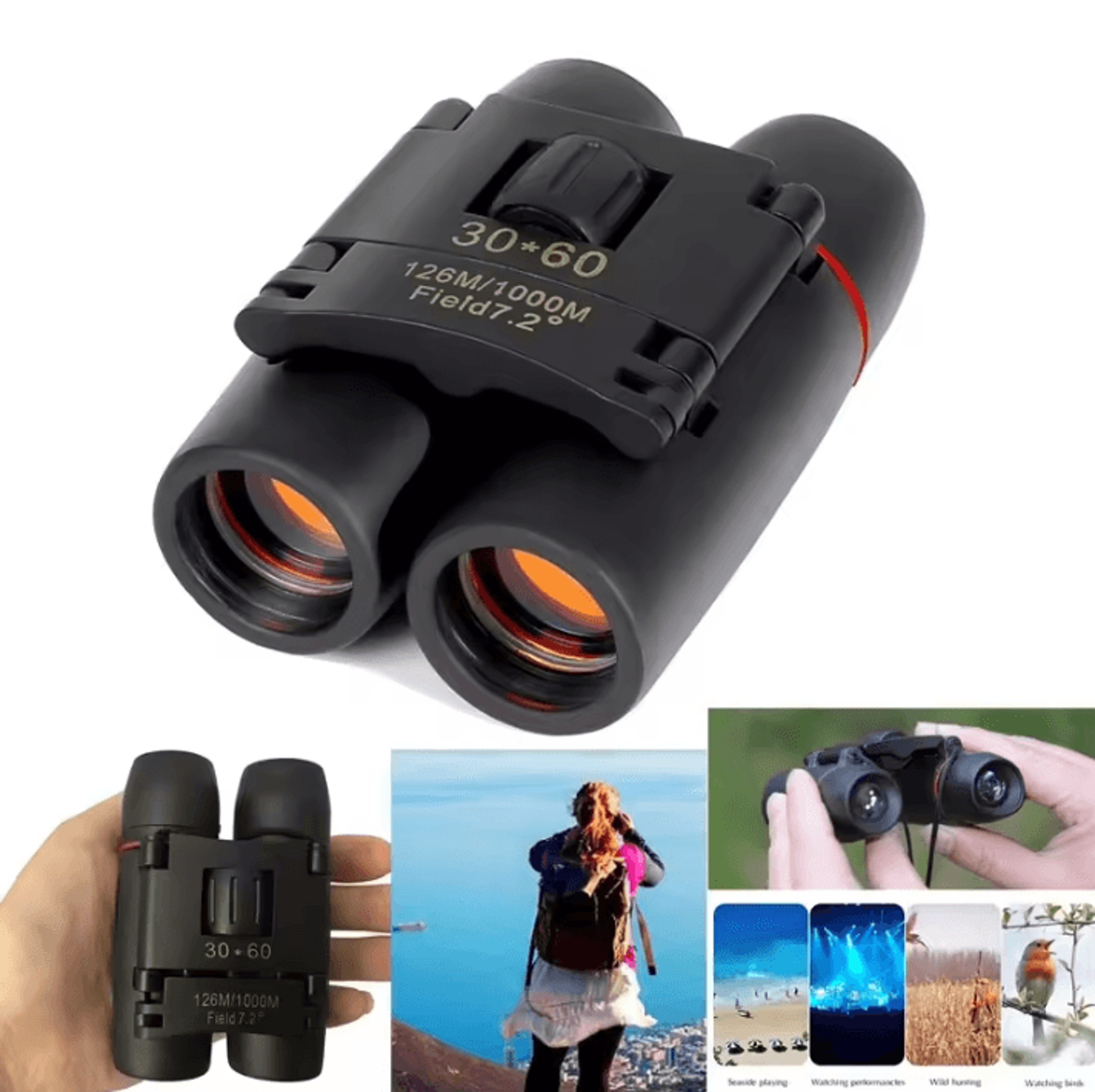 30 By 60 High Power HD Outdoor Telescope Binoculars  Night Vision Portable Travel Optics 0