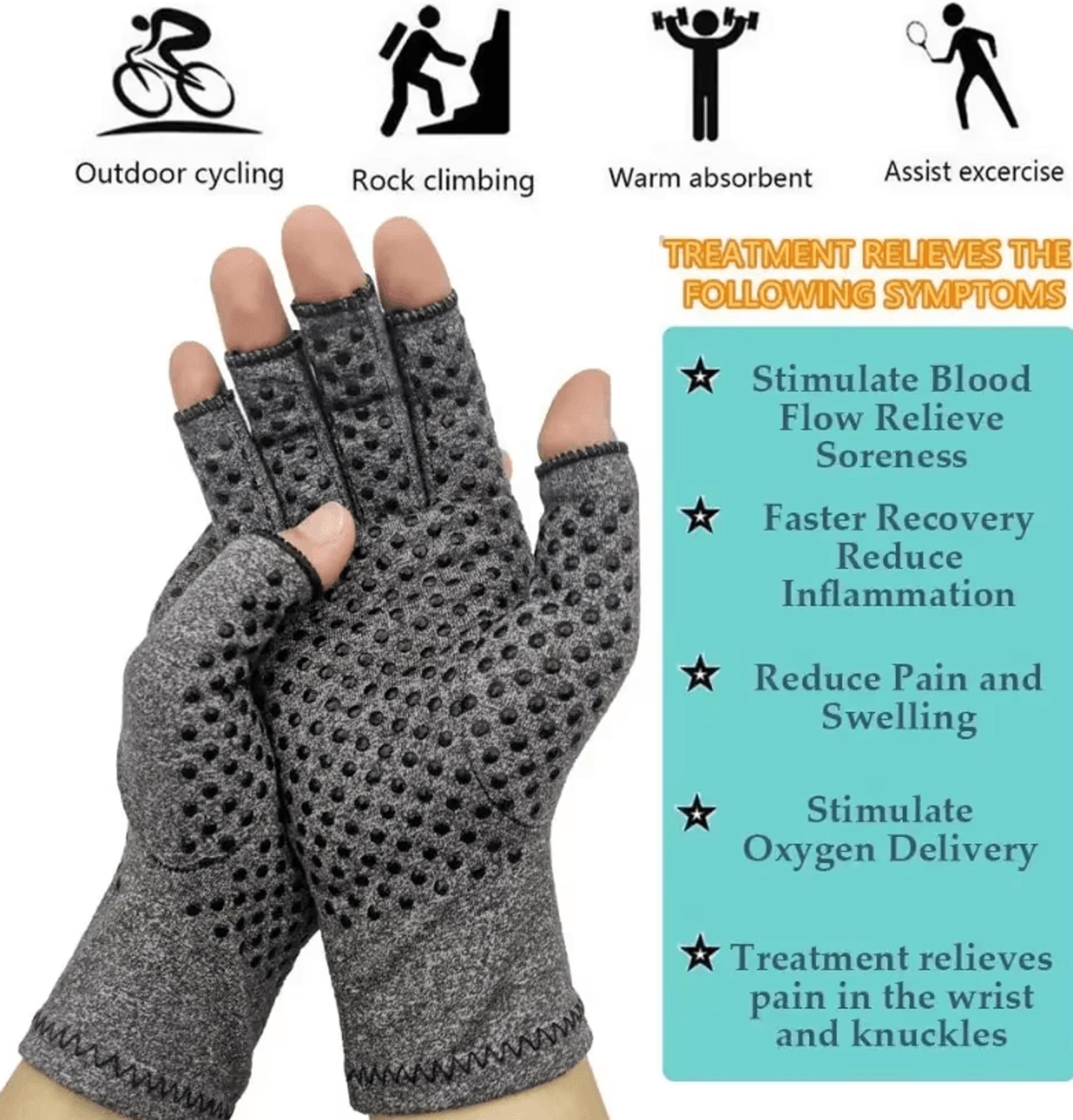 Compression Arthritis Gloves  Wrist Support Brace  Pain Relief AntiSlip Work Therapy Gloves 1