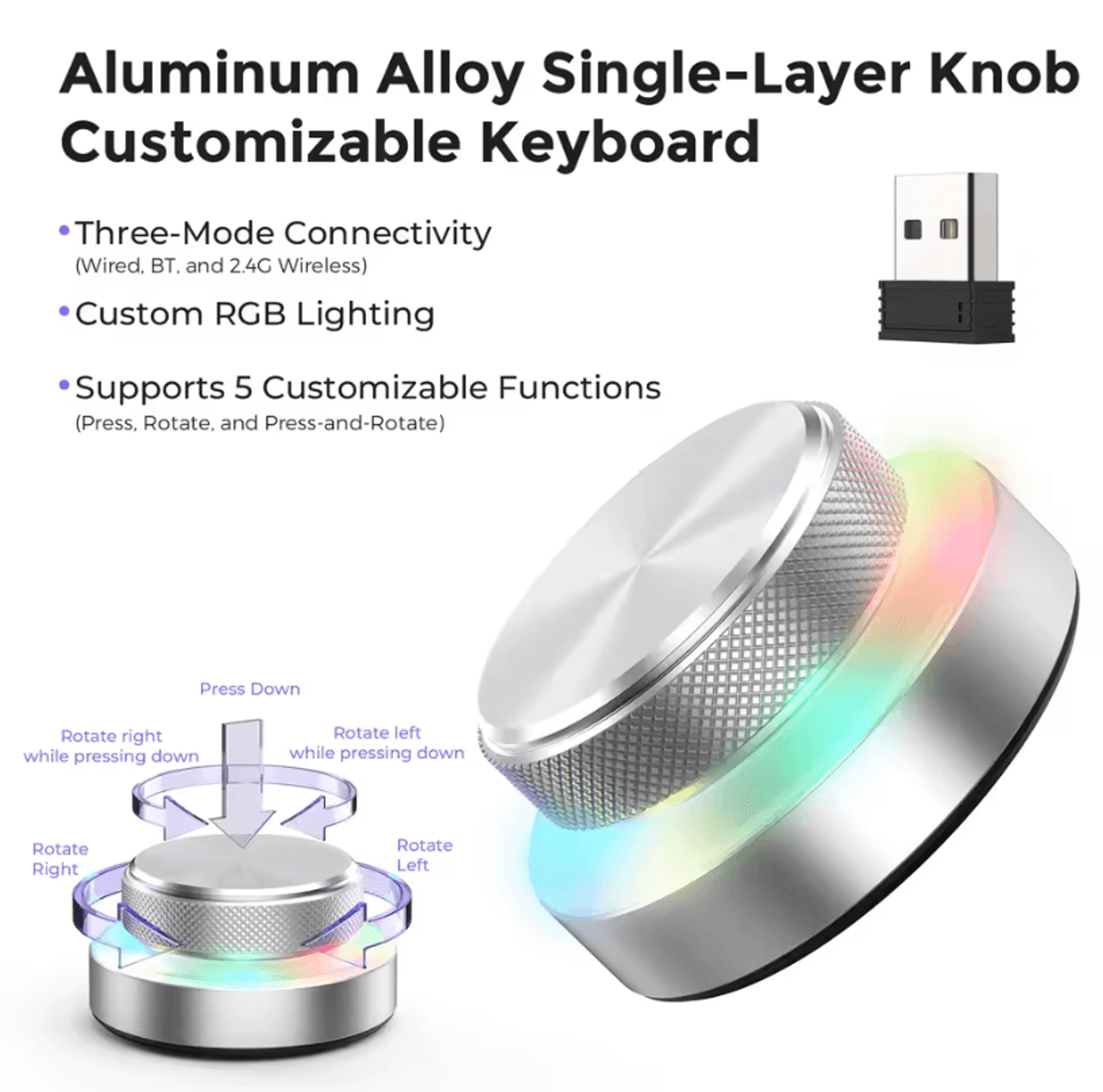 DualLayer Wireless Custom Keyboard With RGB Knob  Volume  Multimedia Control For Office And Creativ 13