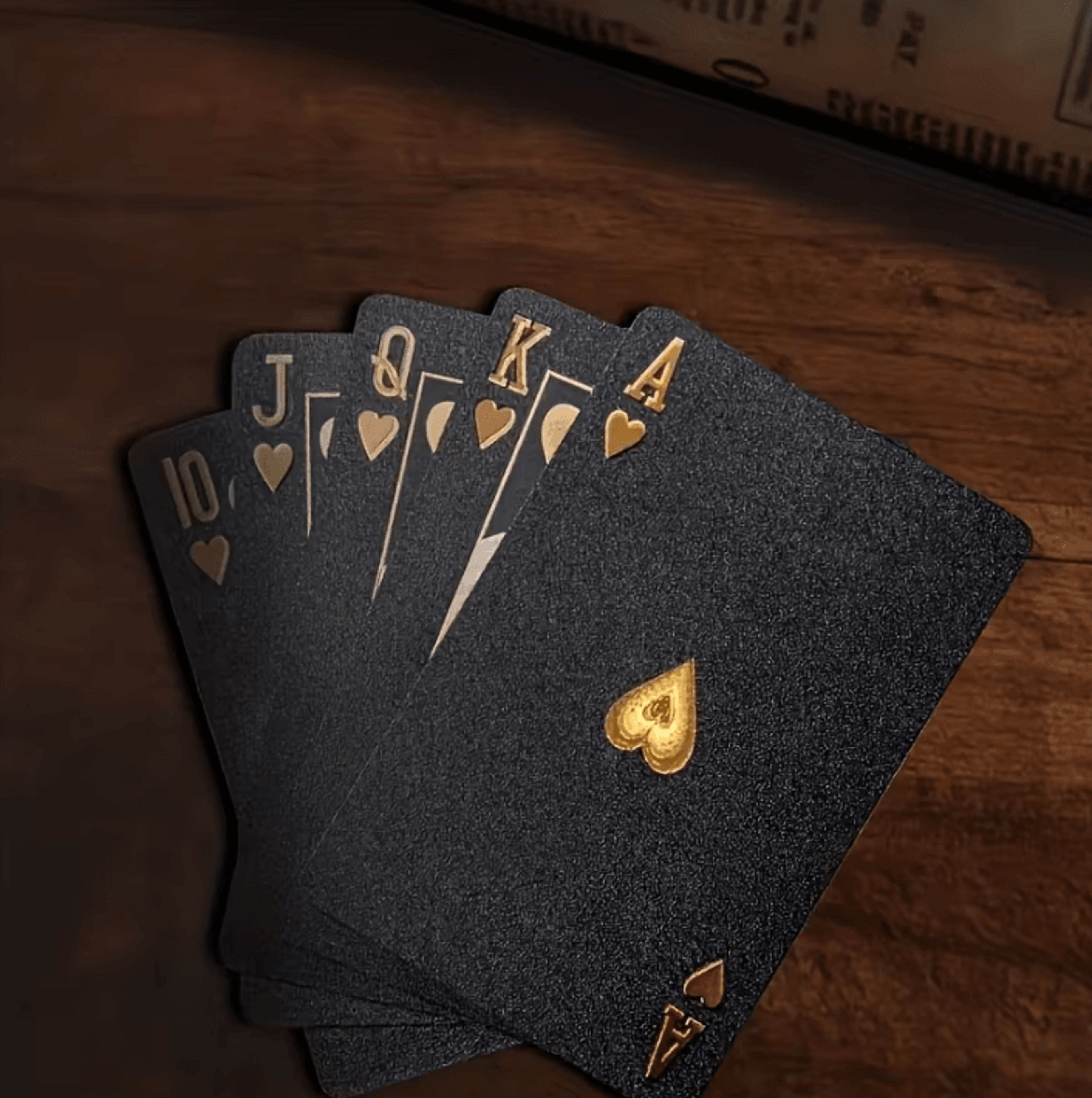 Cool Black  Gold Waterproof Playing Cards  Game Gift Deck For Christmas Halloween  Thanksgiving 0