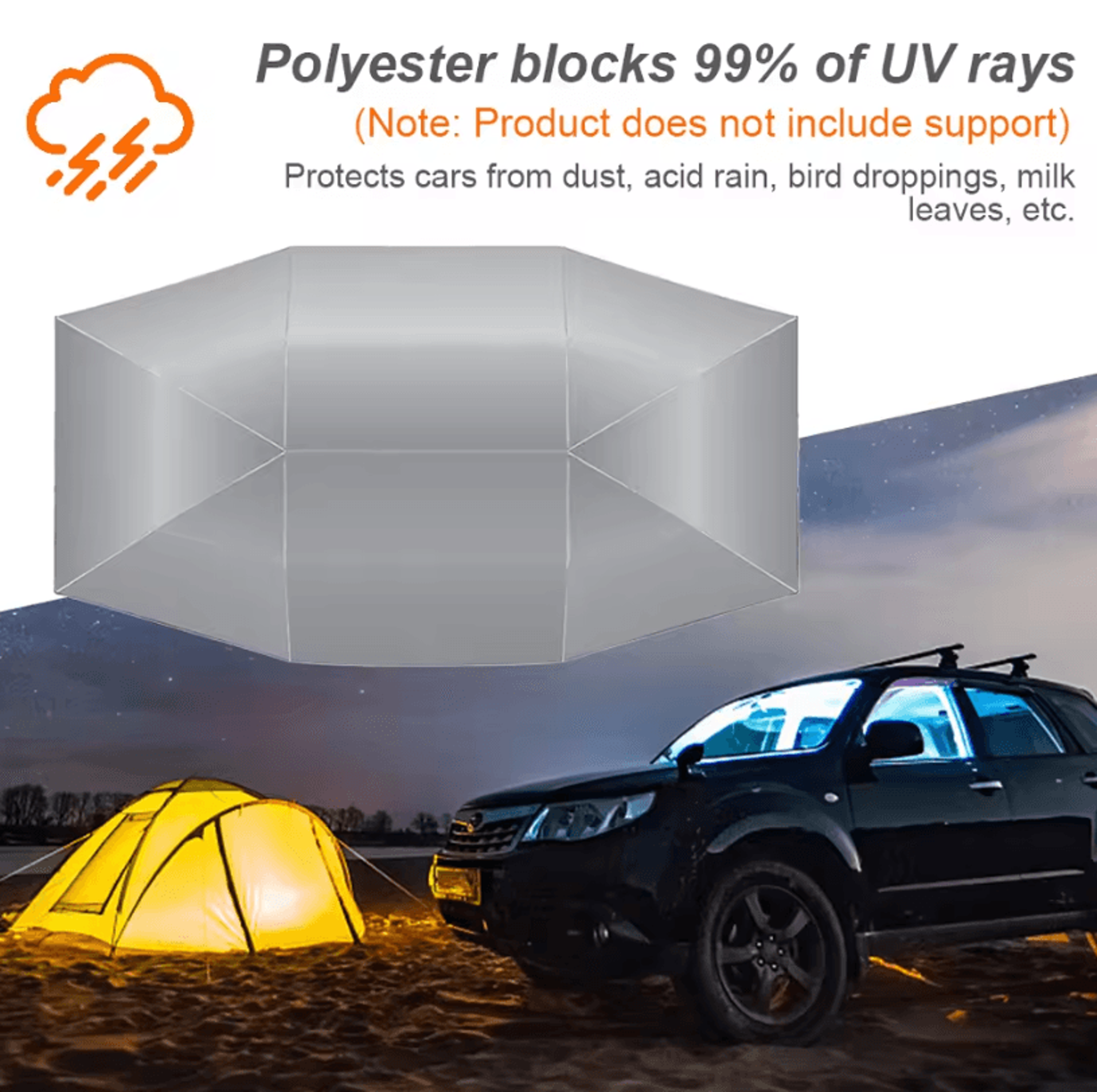 Folded Waterproof Car Umbrella Cover  Portable Carport Tent For Outdoor Protection 2