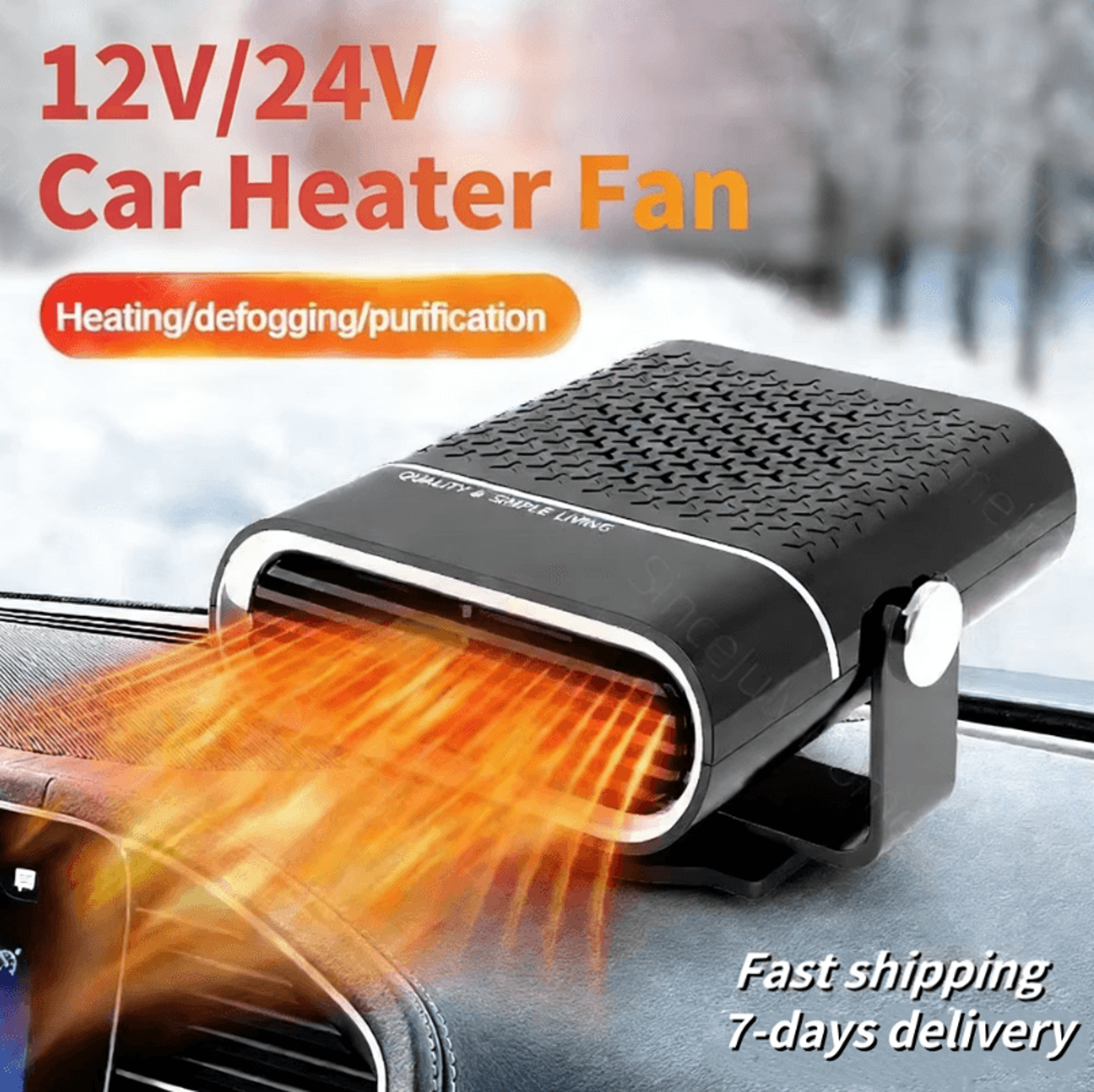 Portable 12V24V Car Heater  Fast Heating Windshield Defogger  Defrost Fan 0