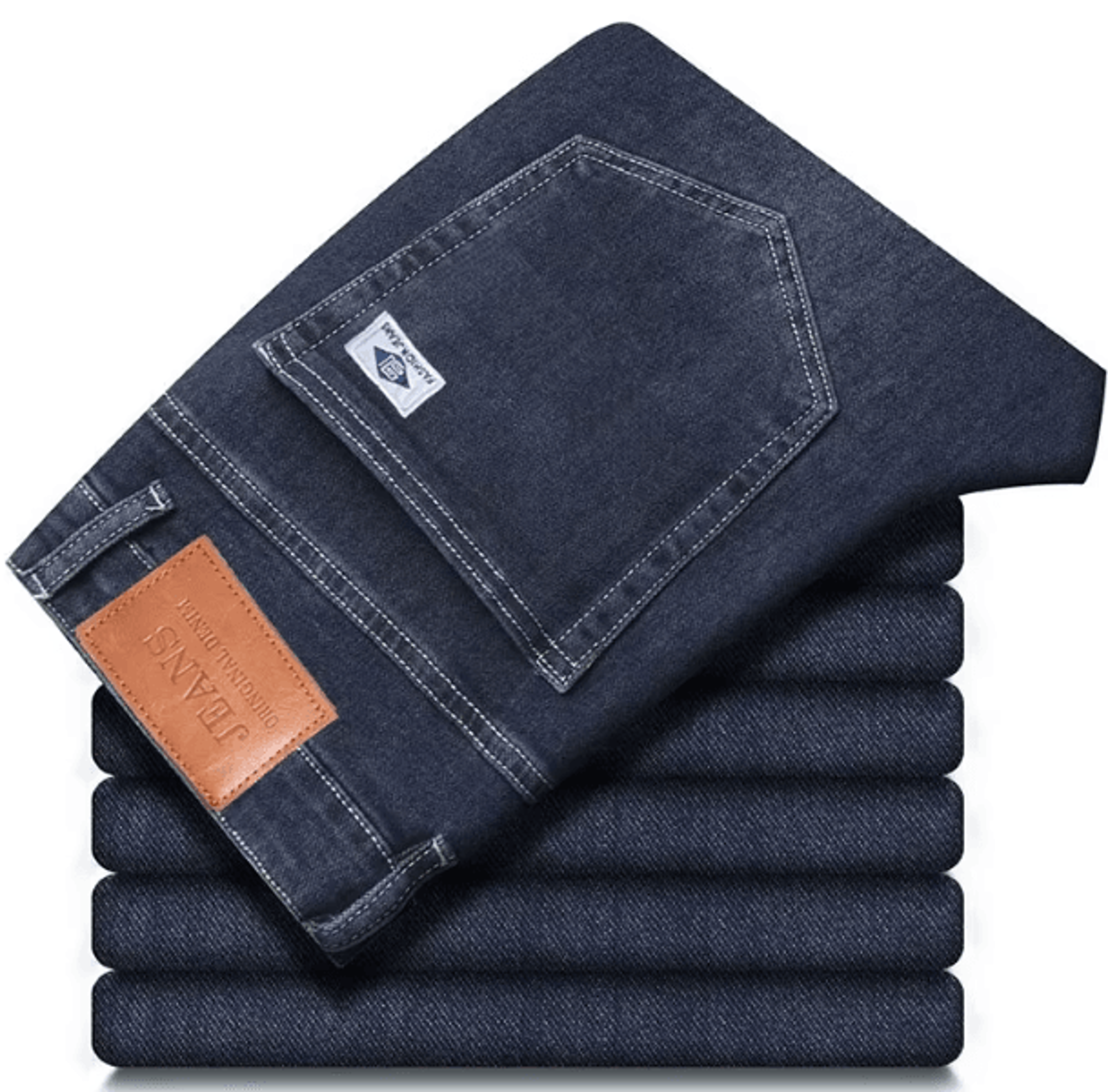 Mens Winter Warm Fleece Lined Stretch Casual Jeans  Lightweight Thermal Trousers For Office  Daily  3