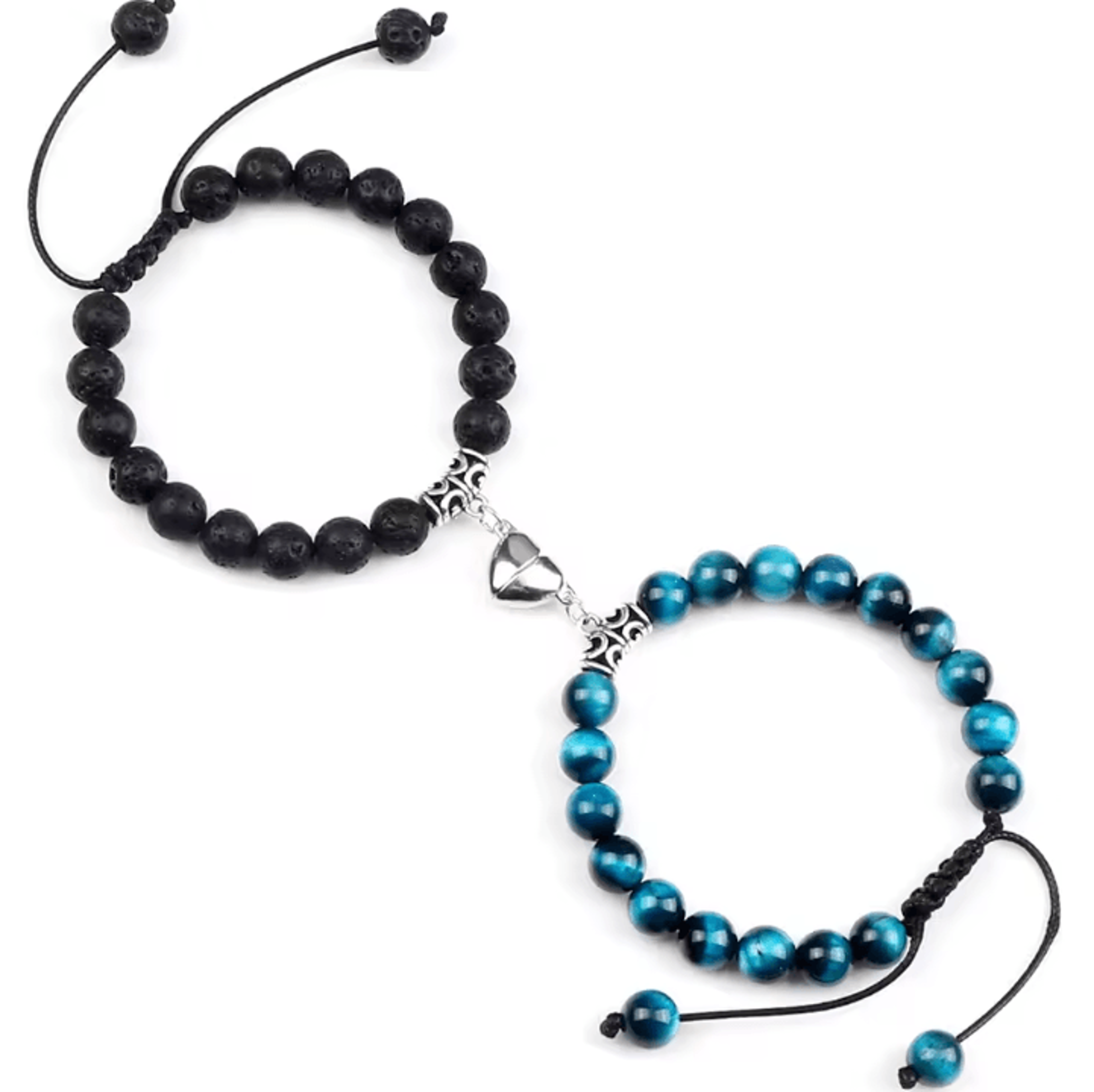 UnityMag Heart Natural Stone Couples Bracelets  Adjustable Distance Beads Set For Lovers  Friends 11