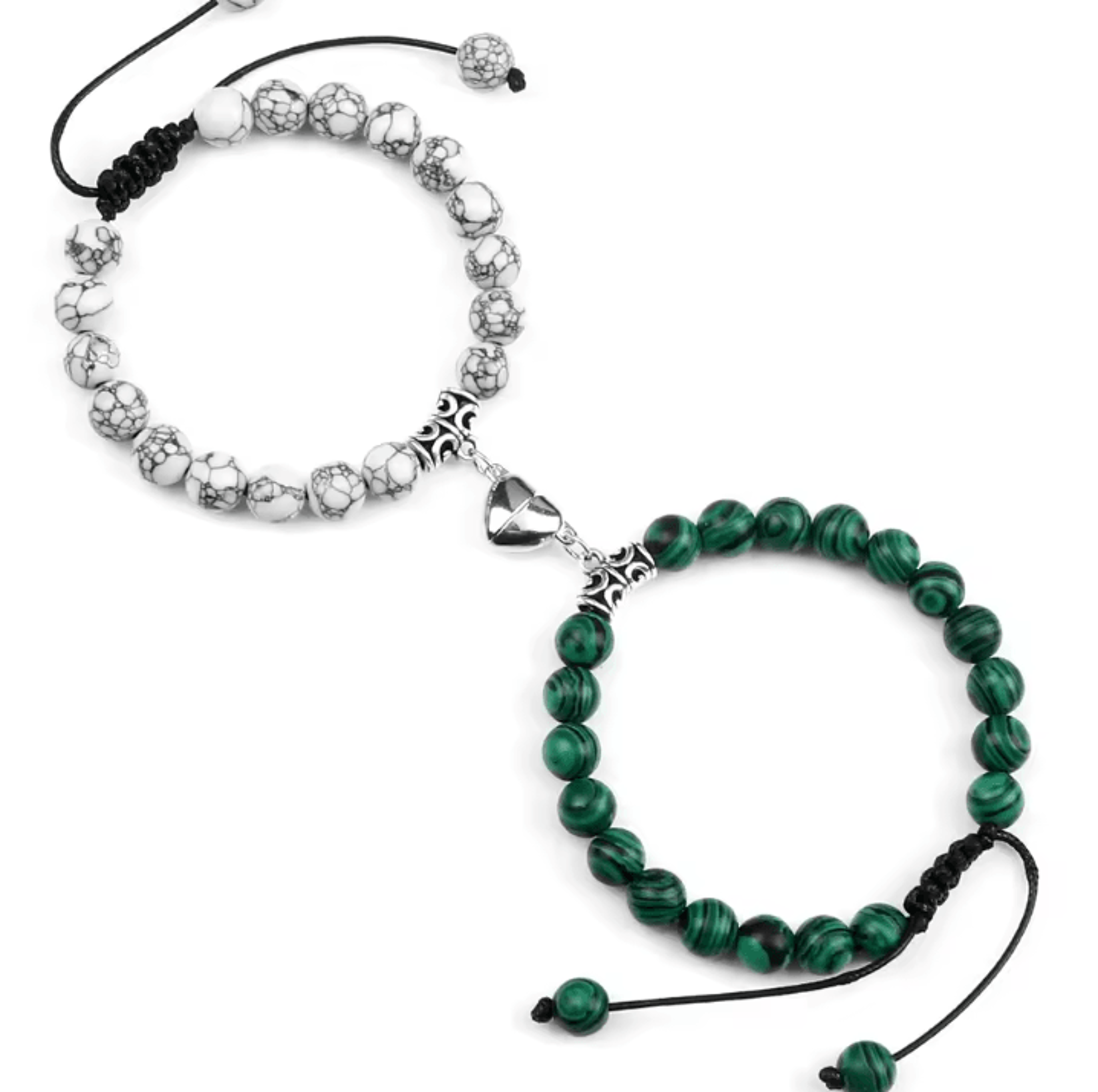 UnityMag Heart Natural Stone Couples Bracelets  Adjustable Distance Beads Set For Lovers  Friends 13