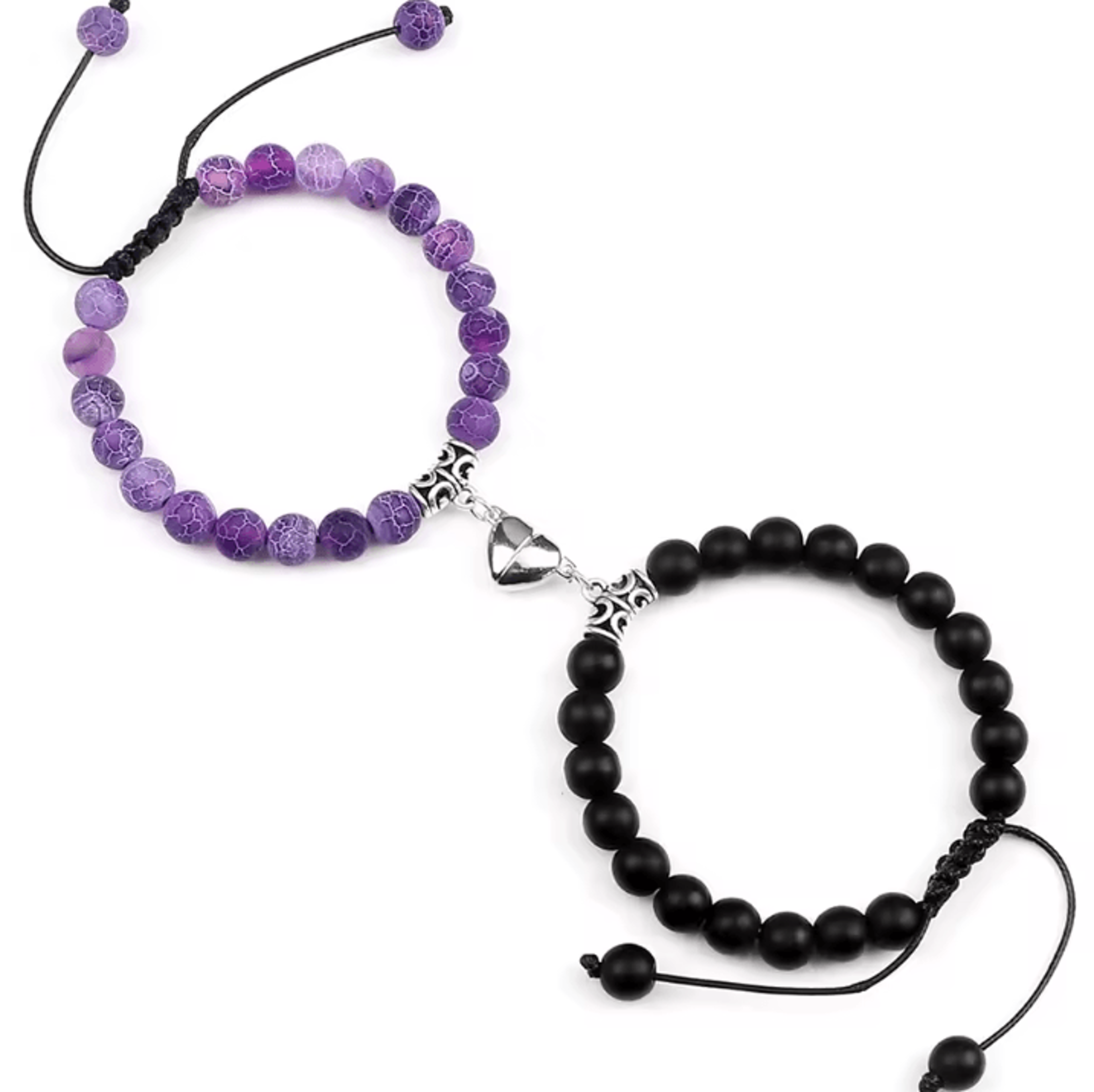 UnityMag Heart Natural Stone Couples Bracelets  Adjustable Distance Beads Set For Lovers  Friends 14