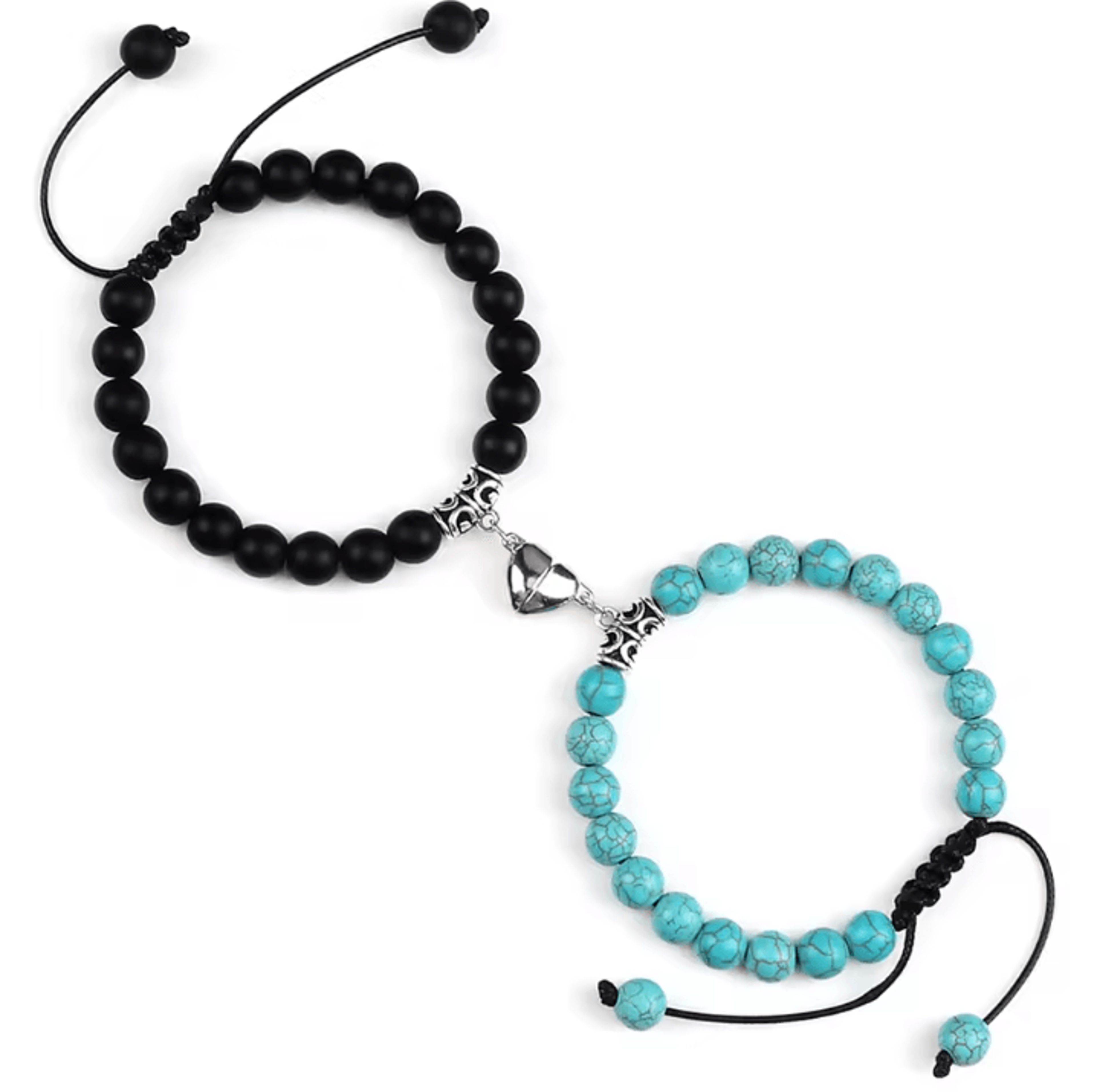 UnityMag Heart Natural Stone Couples Bracelets  Adjustable Distance Beads Set For Lovers  Friends 5