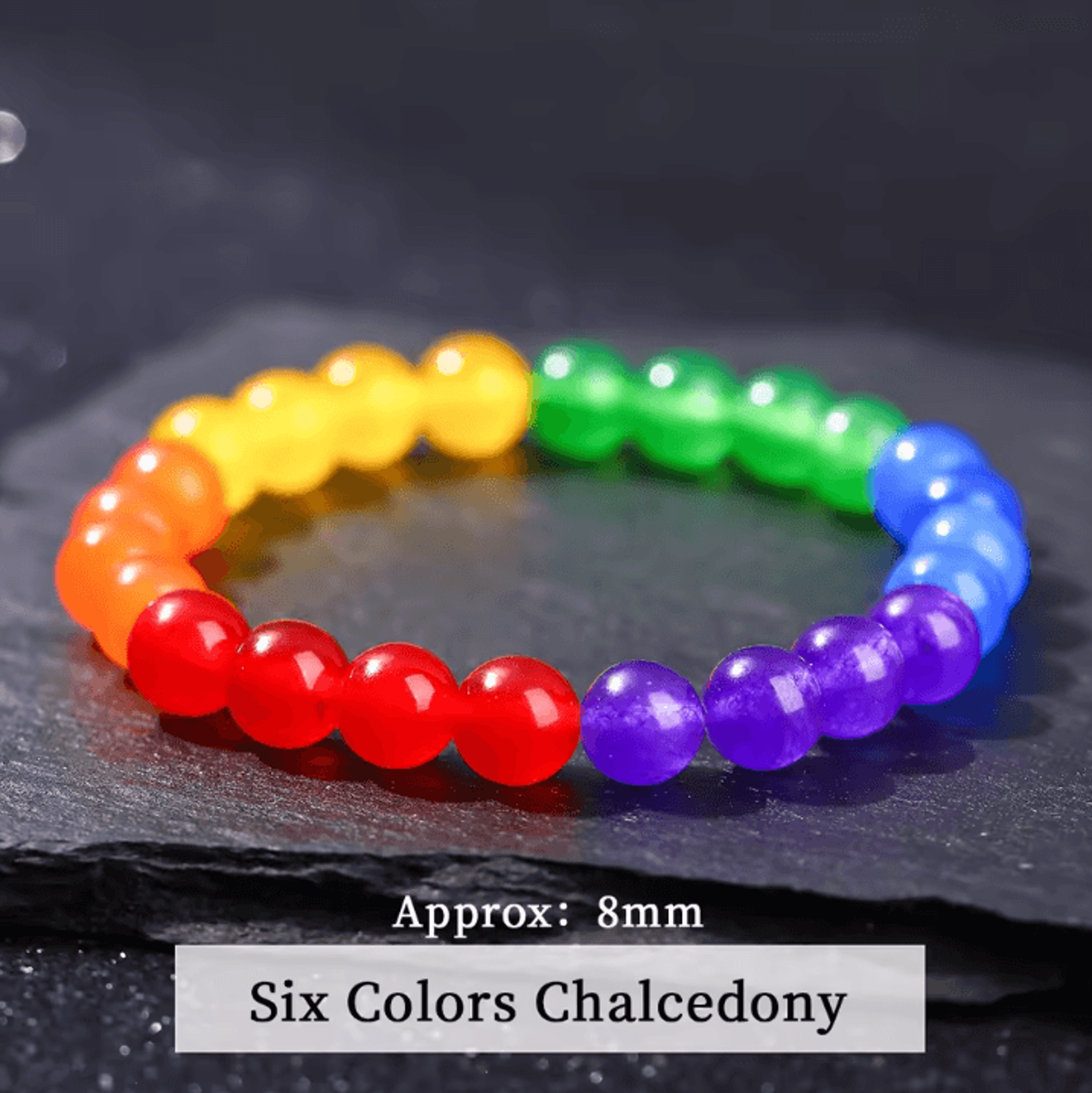 RainbowUnity Natural Stone Bead Bracelet  SixColor Couples  LGBT Pride Jewelry For Yoga  Meditation 6