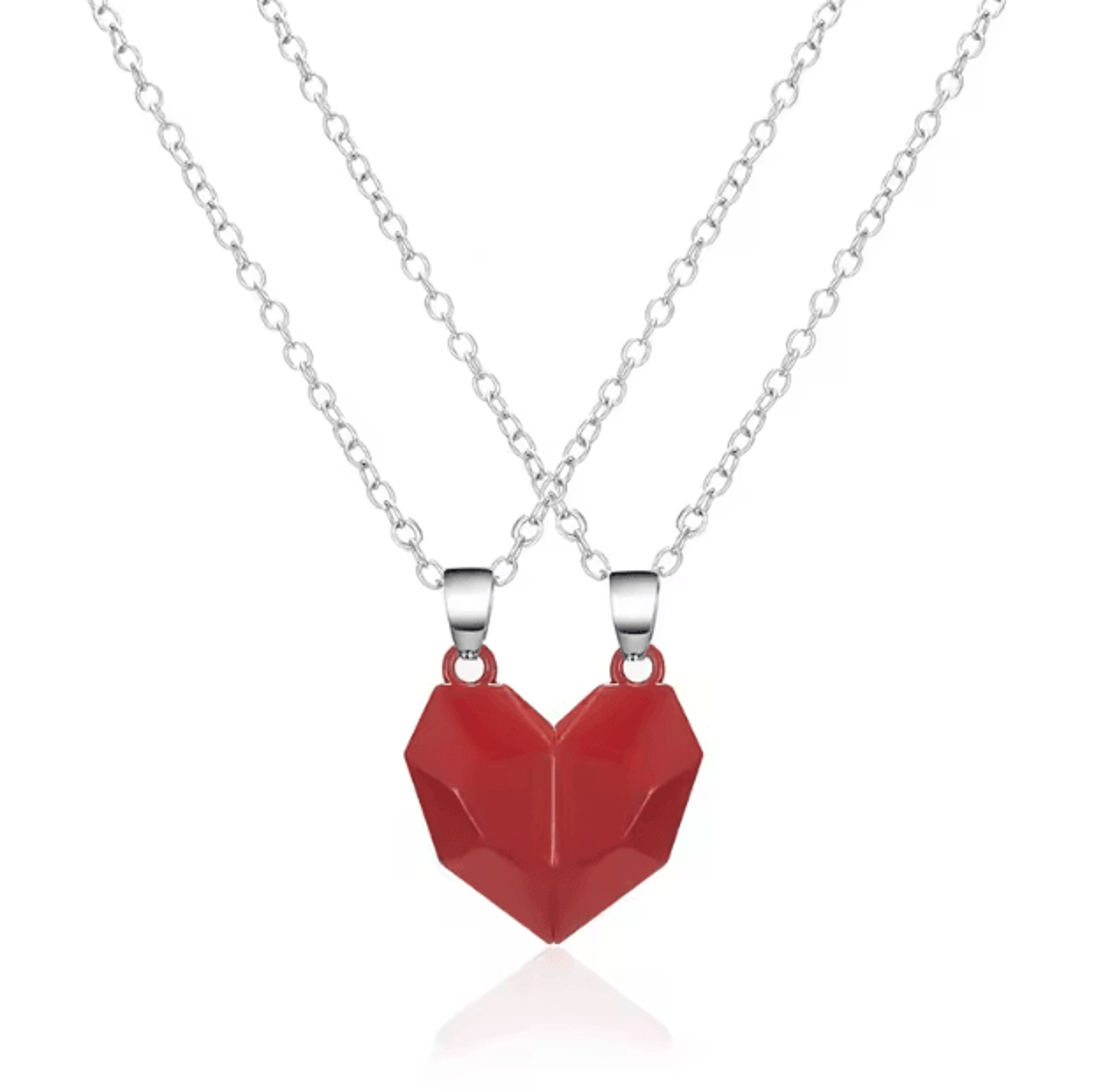 HeartbeatLove Magnetic Couple Pendant Necklace  Electrocardiogram Heart Jewelry Gift Set 9