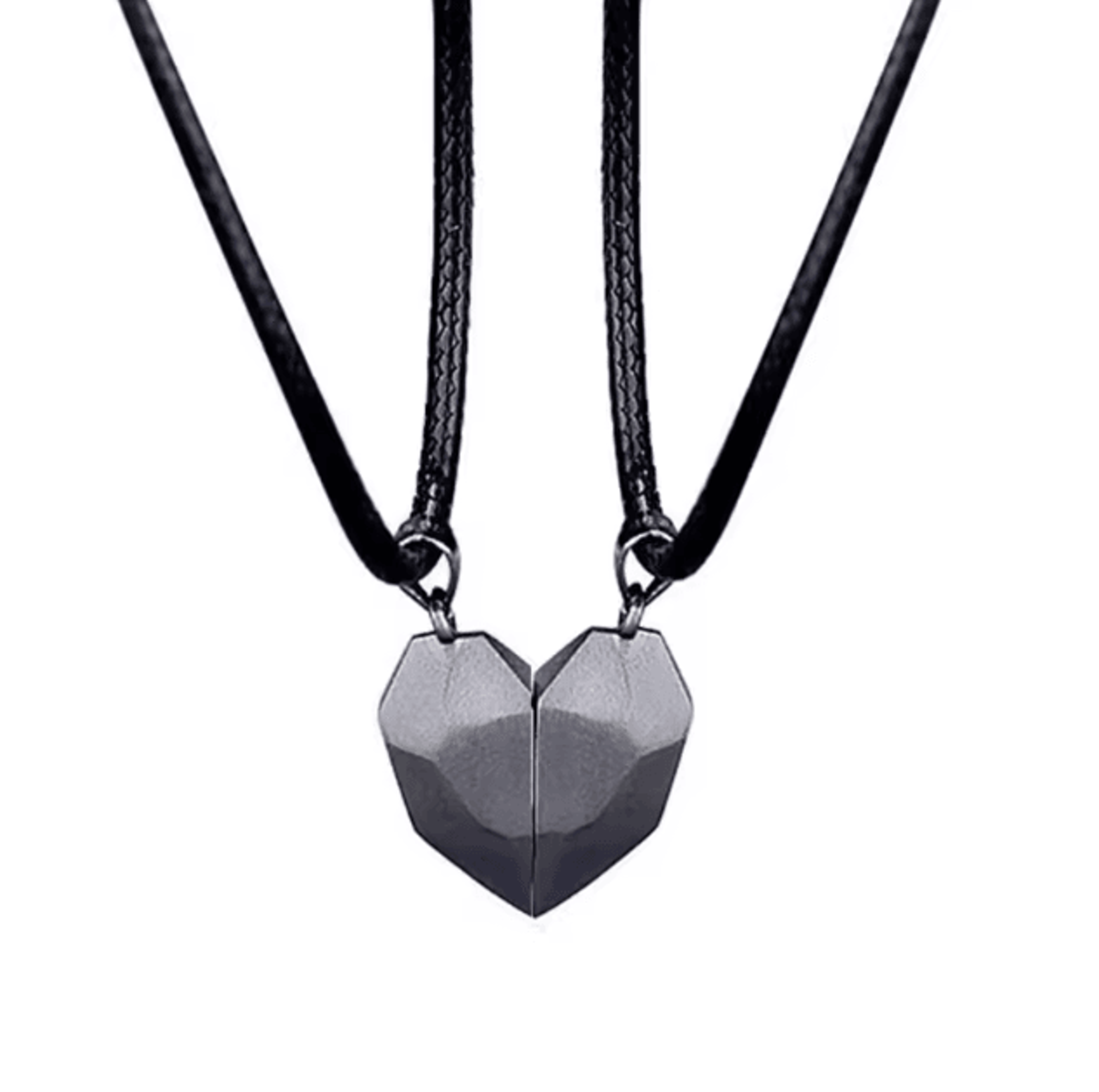 HeartbeatLove Magnetic Couple Pendant Necklace  Electrocardiogram Heart Jewelry Gift Set 5
