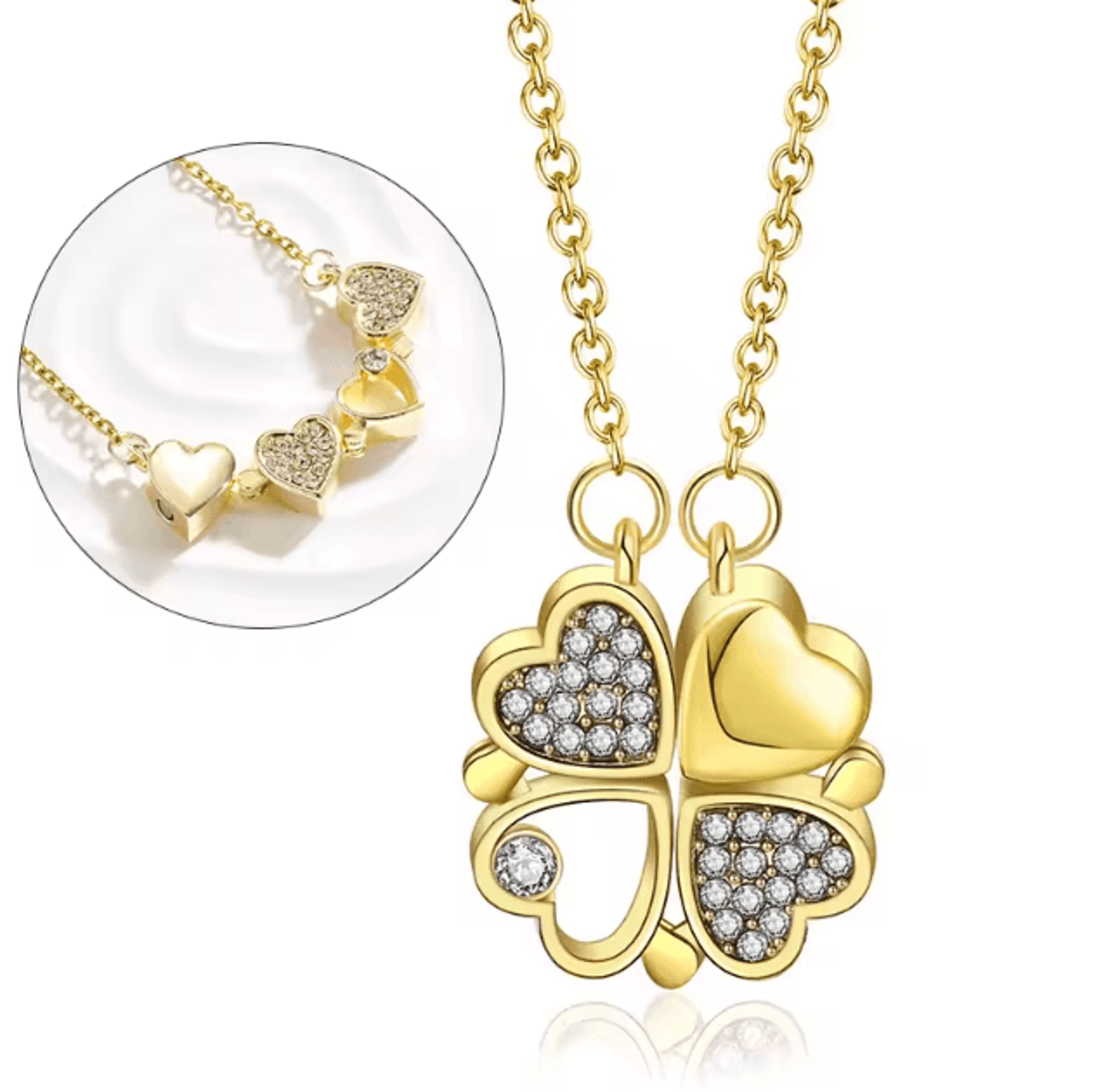 EternaLove 316L Stainless Steel Magnetic Pendant Necklace  Heart  Clover Jewelry Gift For Women 11