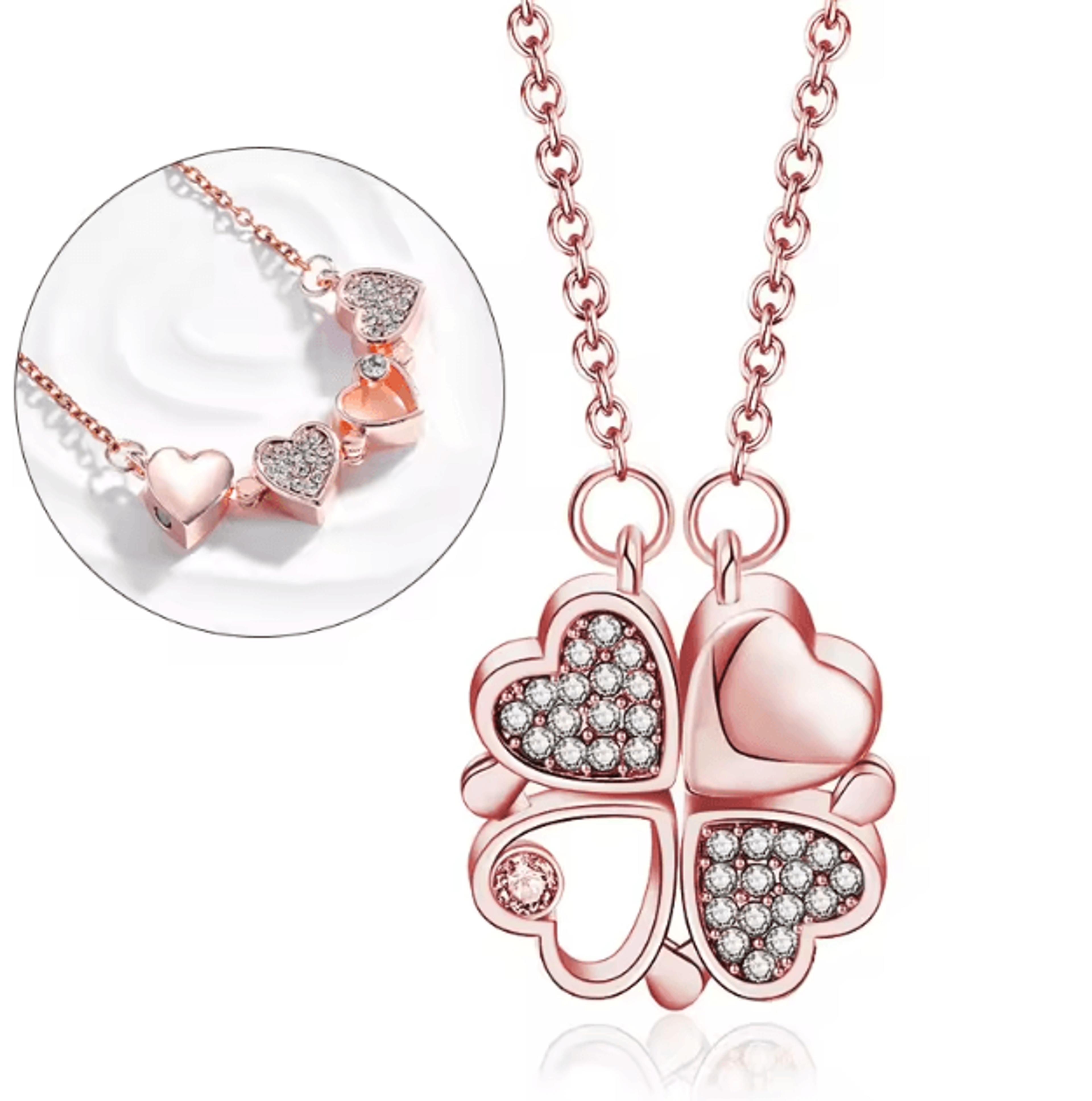 EternaLove 316L Stainless Steel Magnetic Pendant Necklace  Heart  Clover Jewelry Gift For Women 13