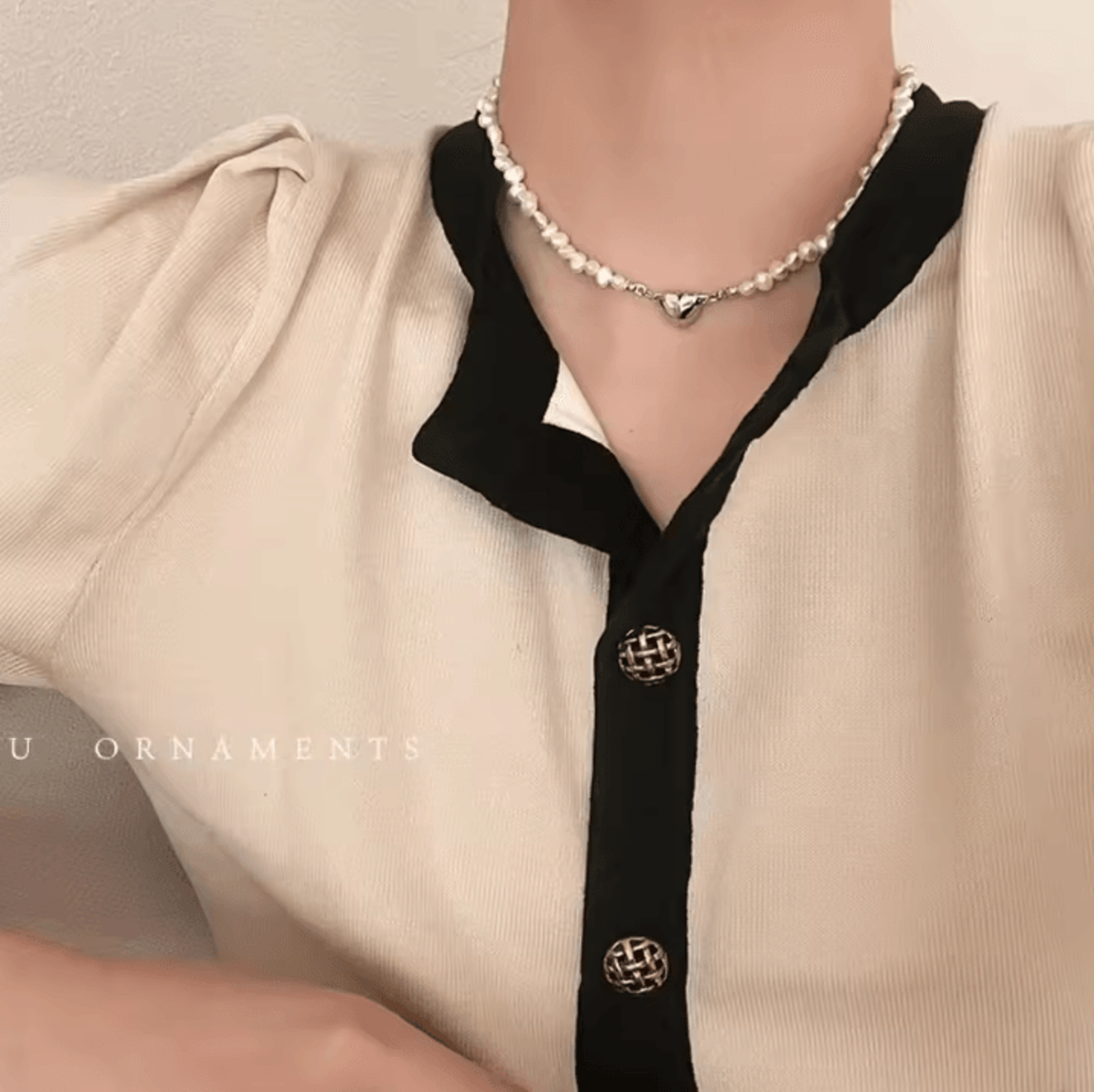 EternaHeart Korean Pearl Chain Magnetic Heart Pendant Necklace  Chic Choker Gift For Women  Girls 3