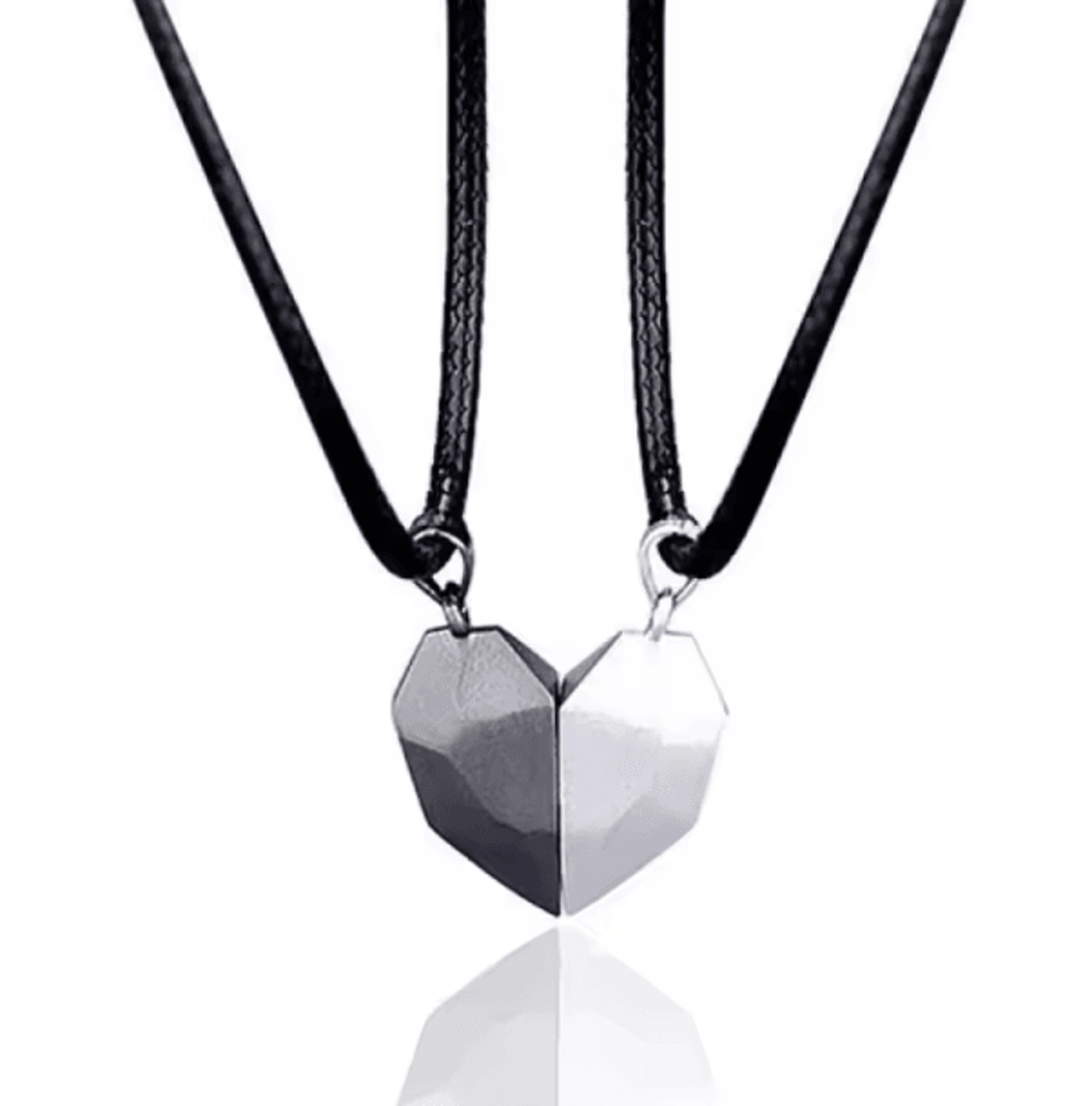 HeartbeatUnion Magnetic Couple Pendant Necklace  Electrocardiogram Heart Jewelry Set For Valentines 6